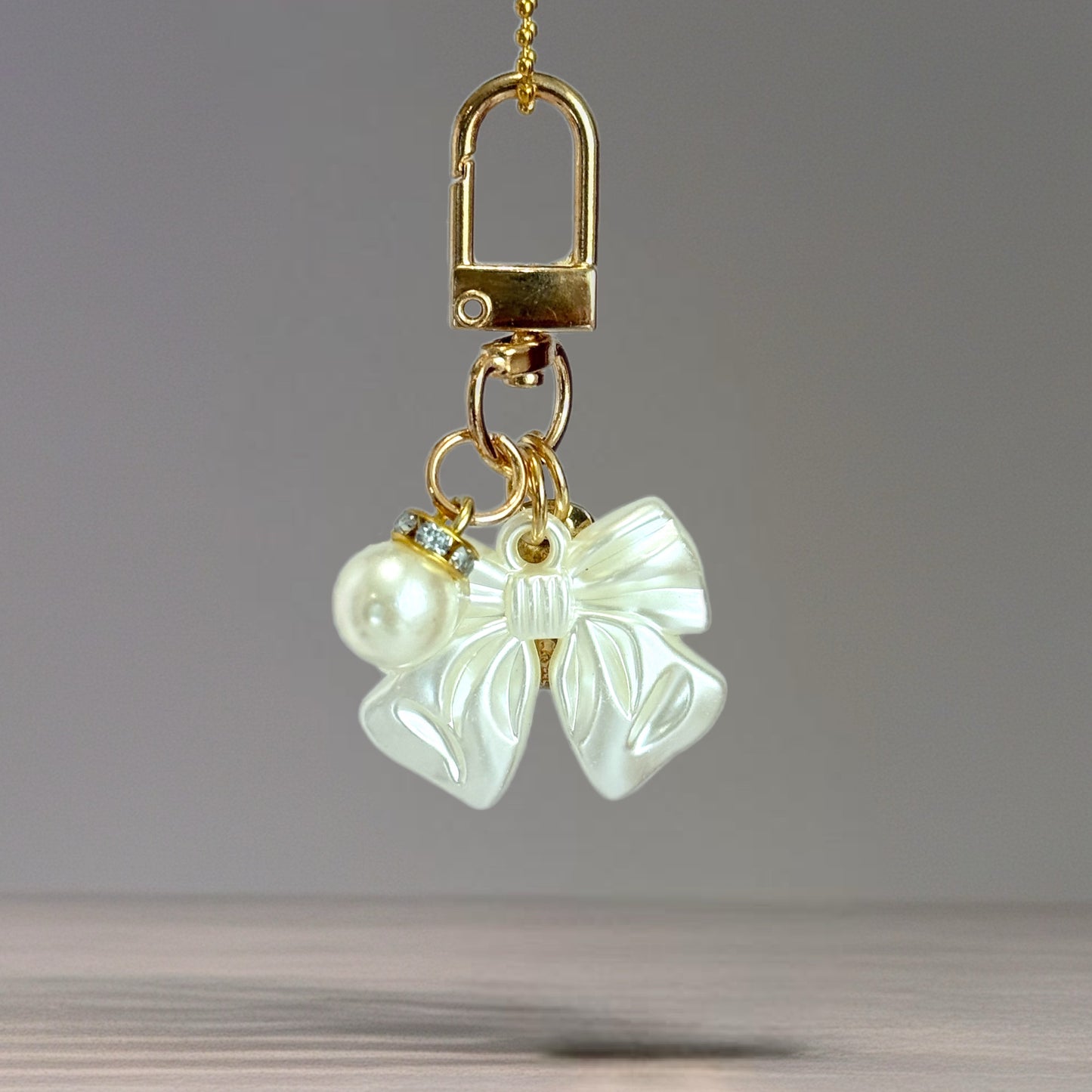 Pearl Bow Charm - Tumbler Handle Charm