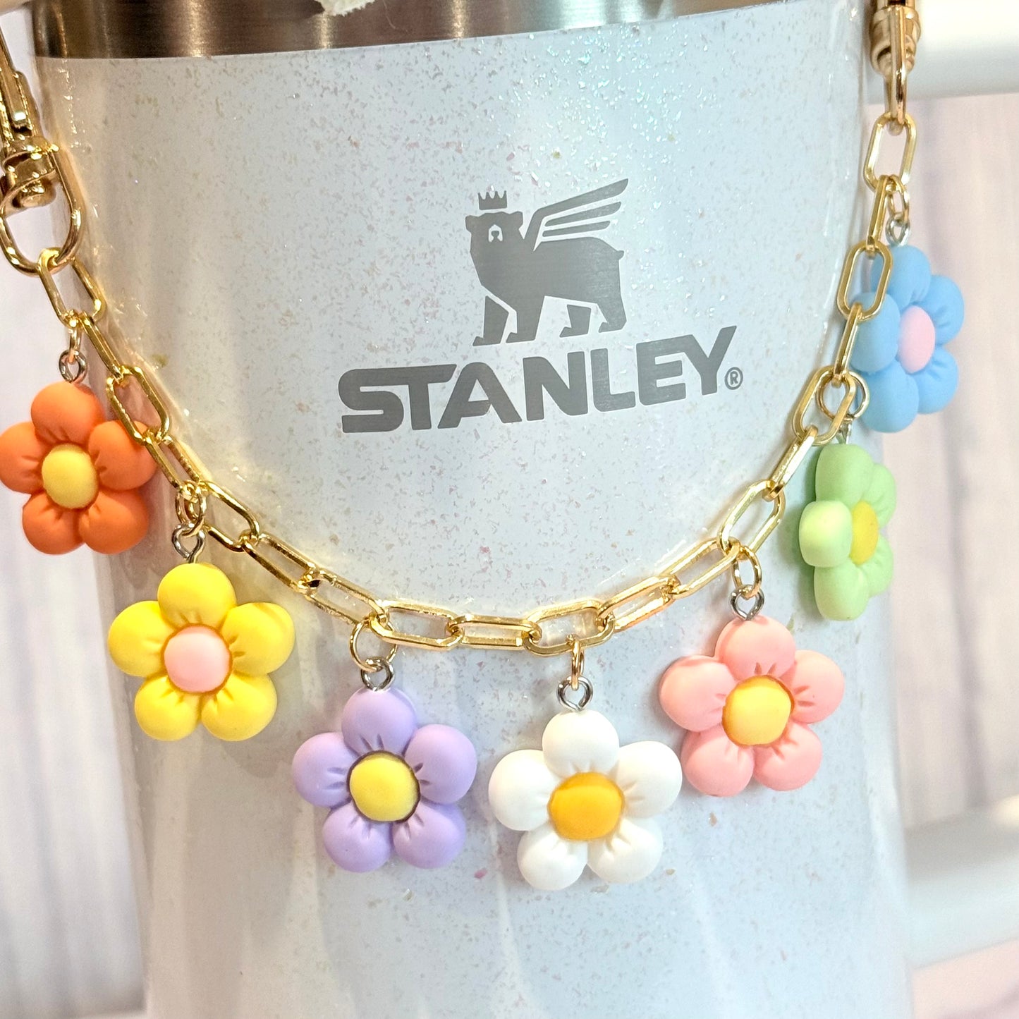 Spring Daisy Deluxe Tumbler Charm Necklace