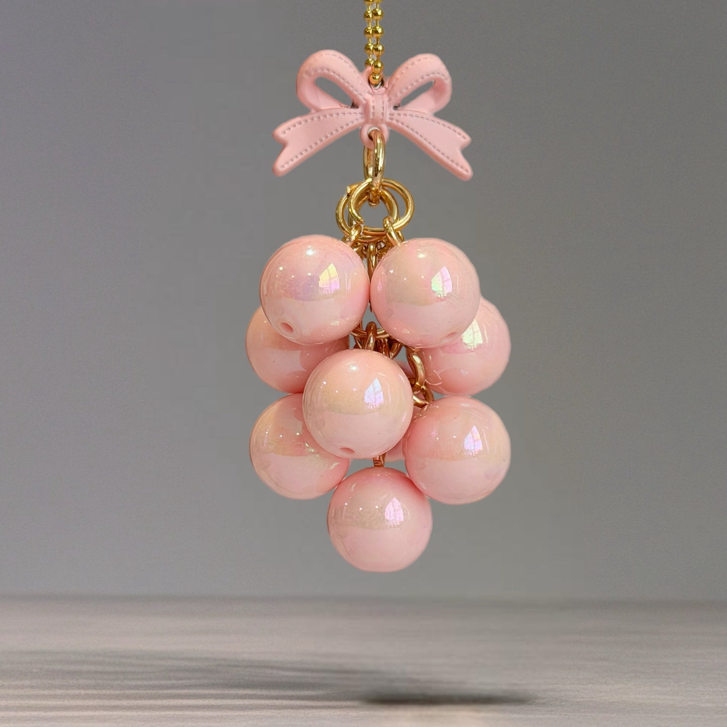Pink Bauble Bow Charm - Tumbler Handle Charm