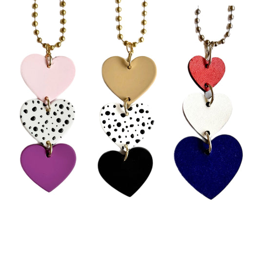 Triple Heart Charm - Tumbler Handle Charm