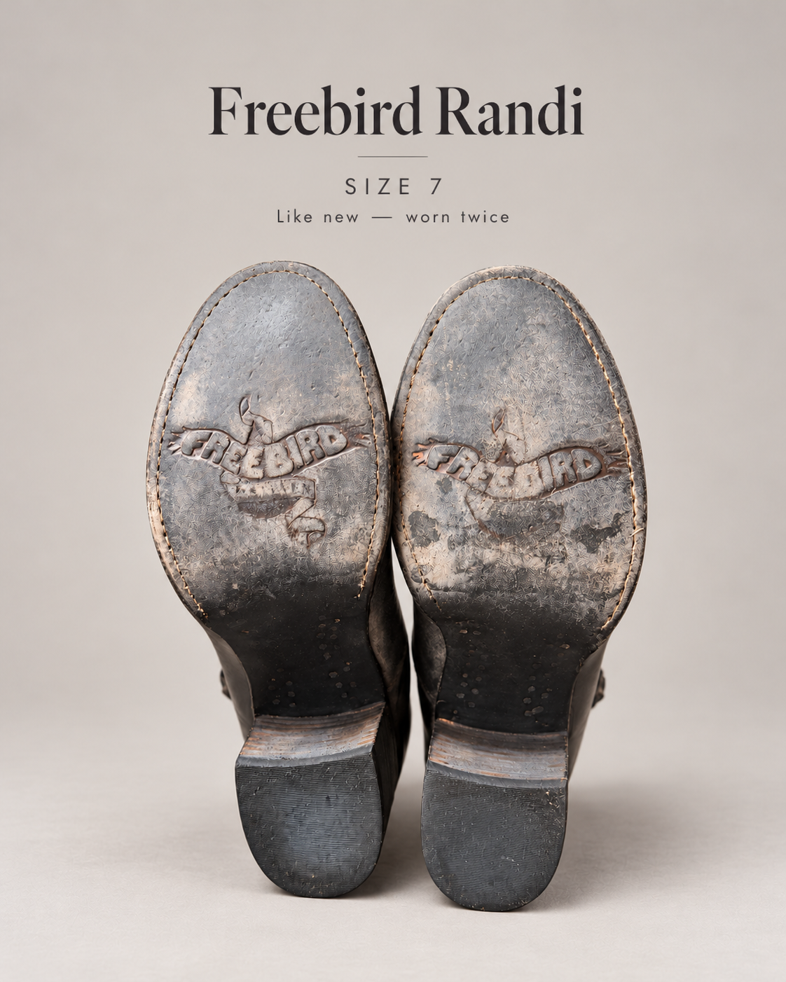 FREEBIRD Randi Leather Ankle-Strap Heels — Size 7