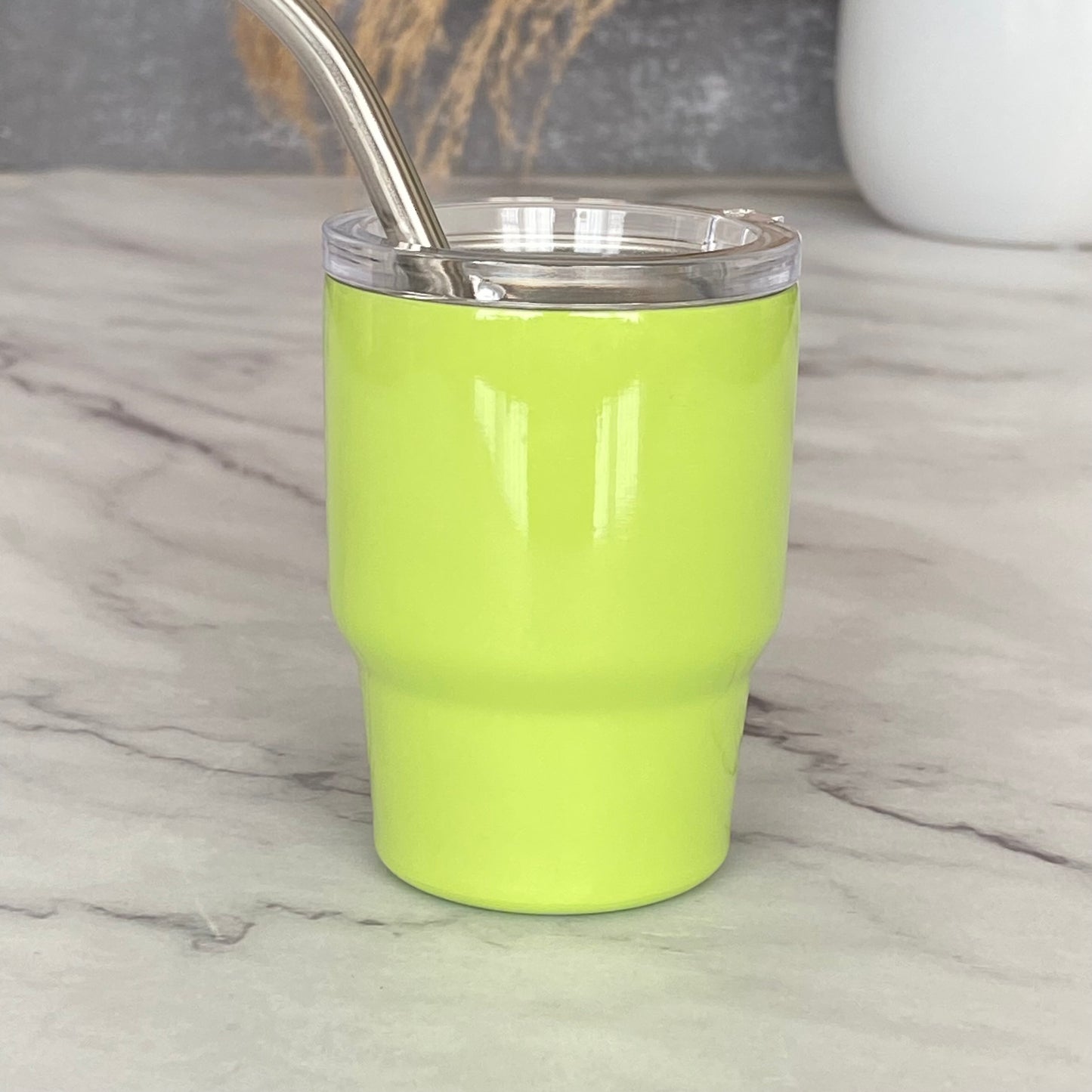 New! Mini Stainless Steel Tumbler with Straw