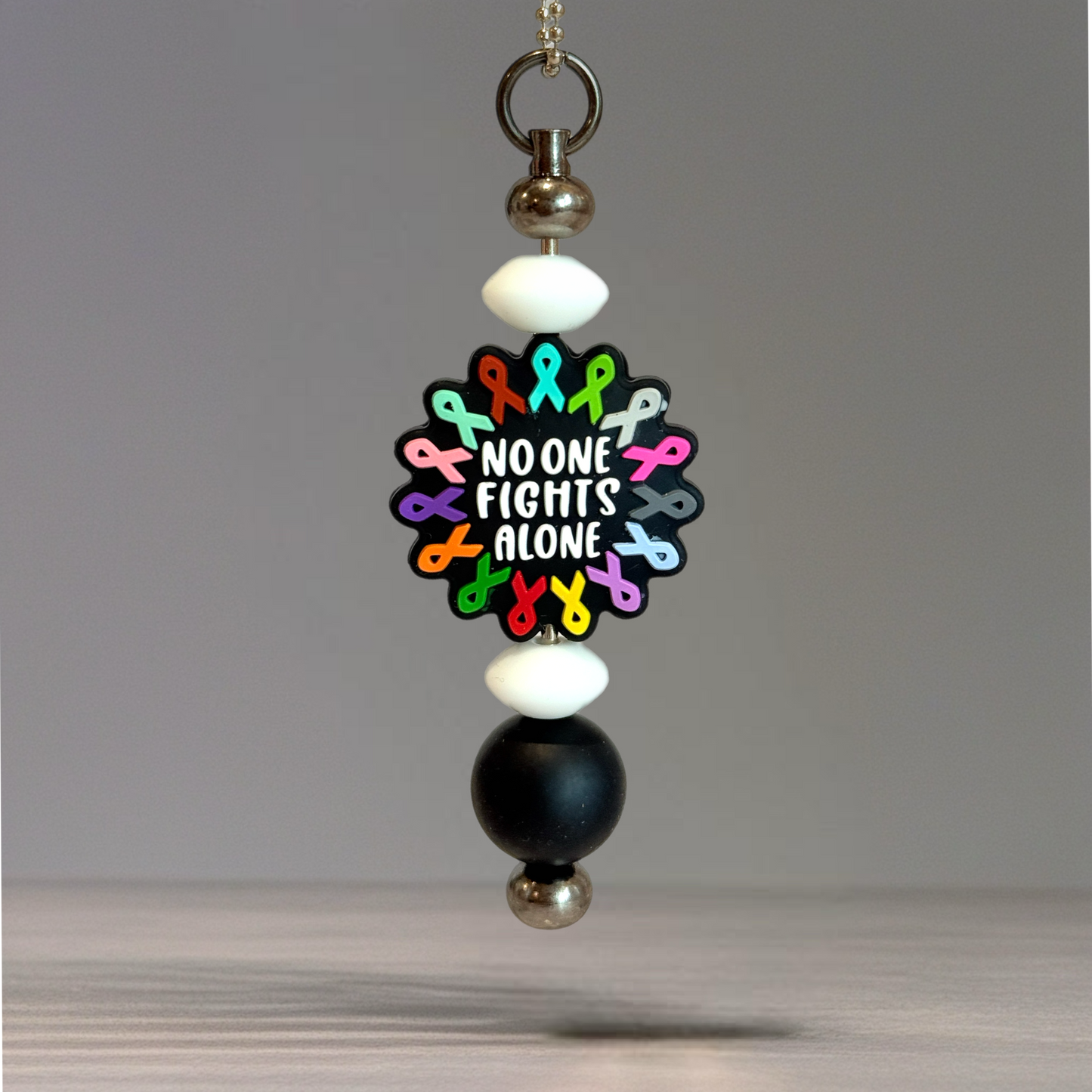 No One Fights Alone Bar Charm - Tumbler Handle Charm