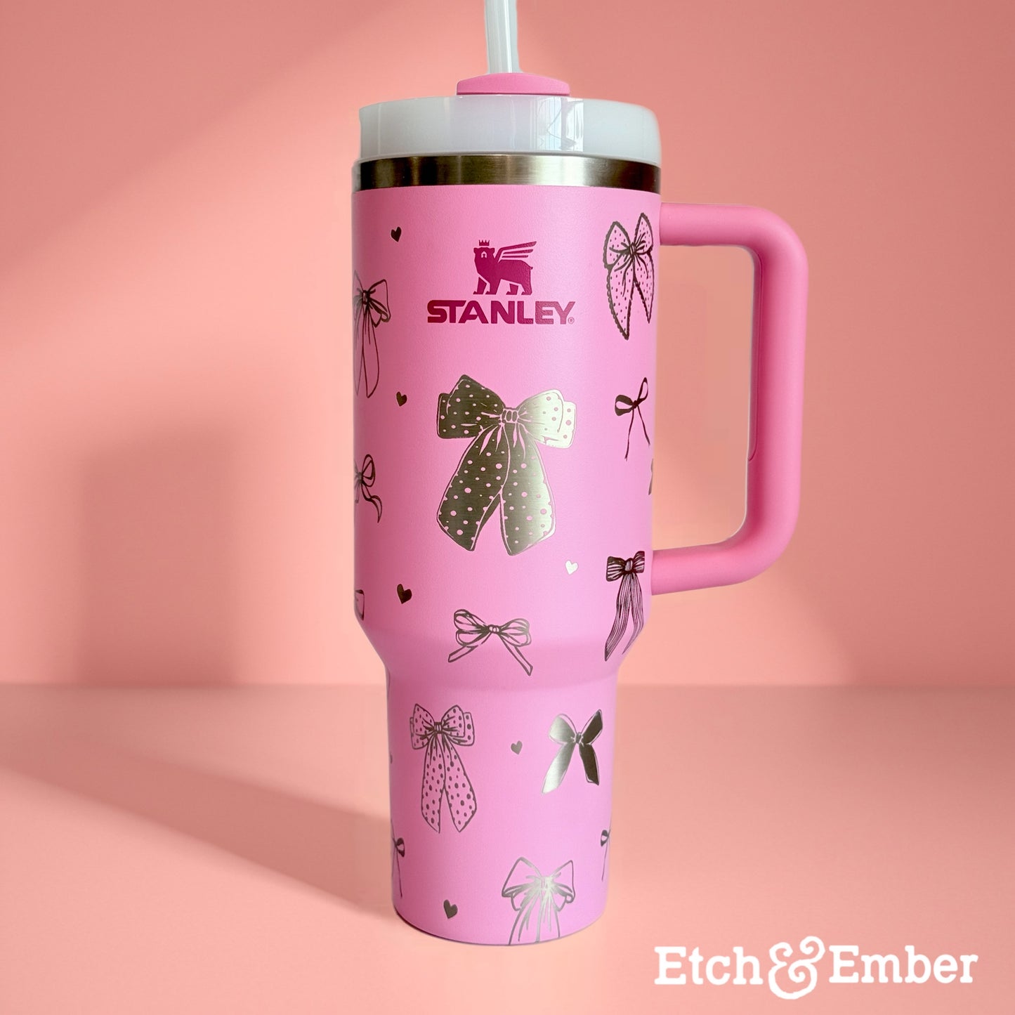 Stanley 40oz Peony ‘Coquette’ Engraved Tumbler