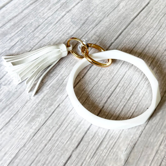 Phone Bracelet Keychain with Tether Tab - WHITE