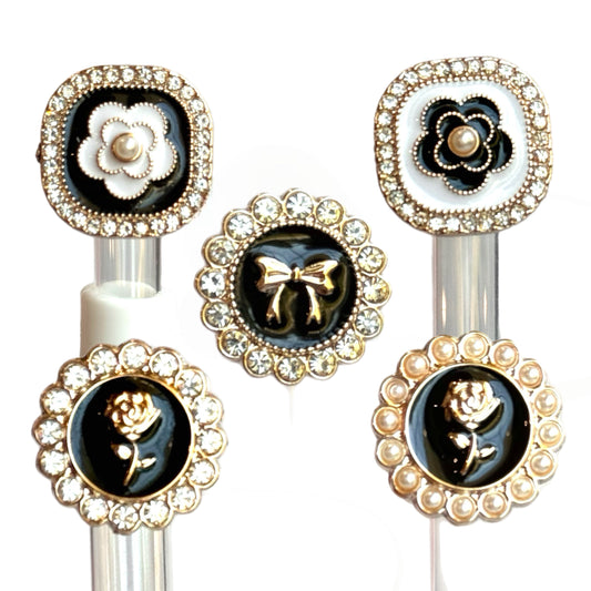 PEARL & DIAMONDS STRAW TOPPER - Tumbler Handle Charm