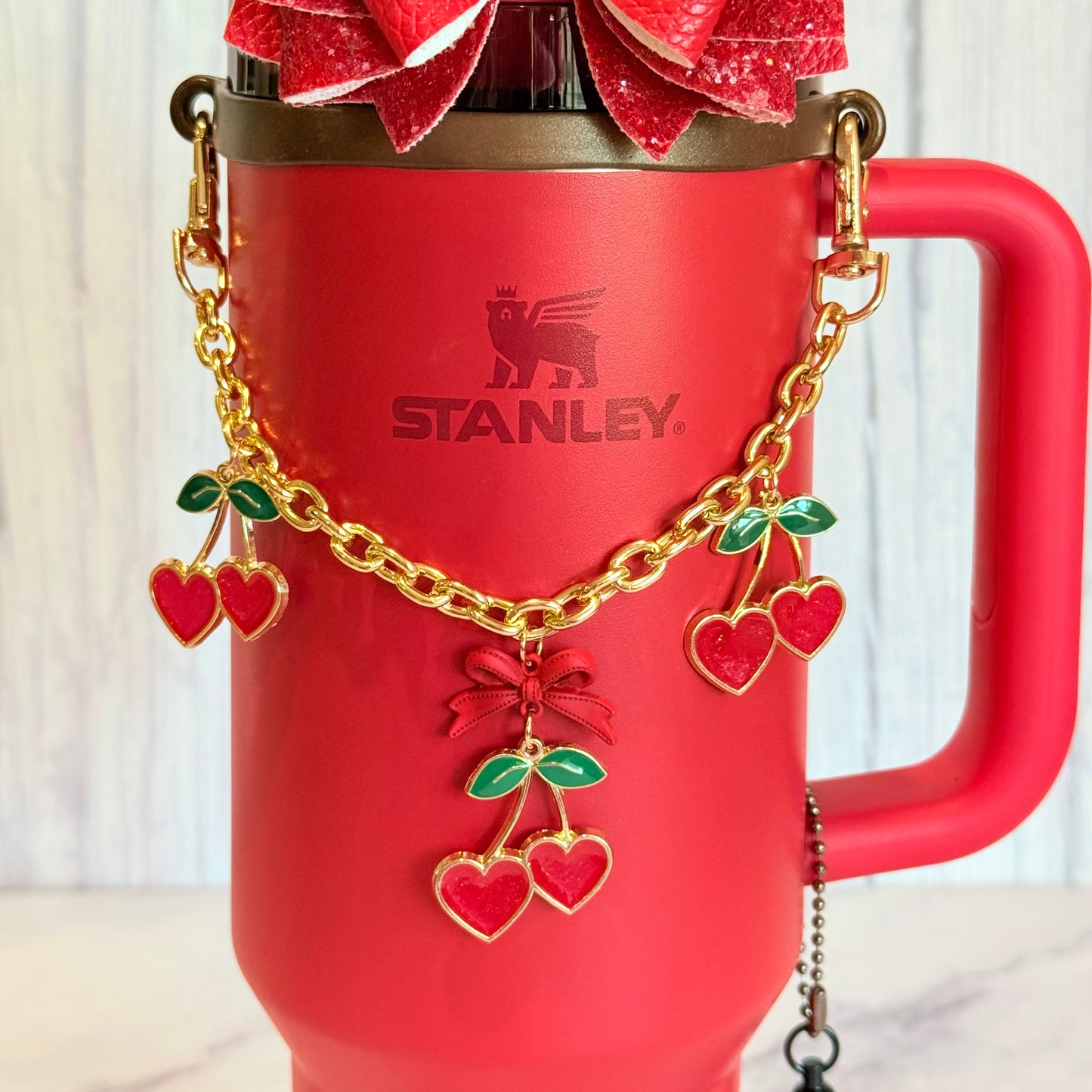 Cherry Love Deluxe Tumbler Charm Necklace