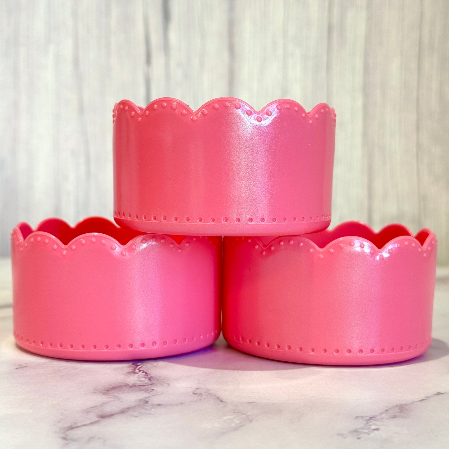 Glinda Pink Shimmer Scallop Tumbler Boot