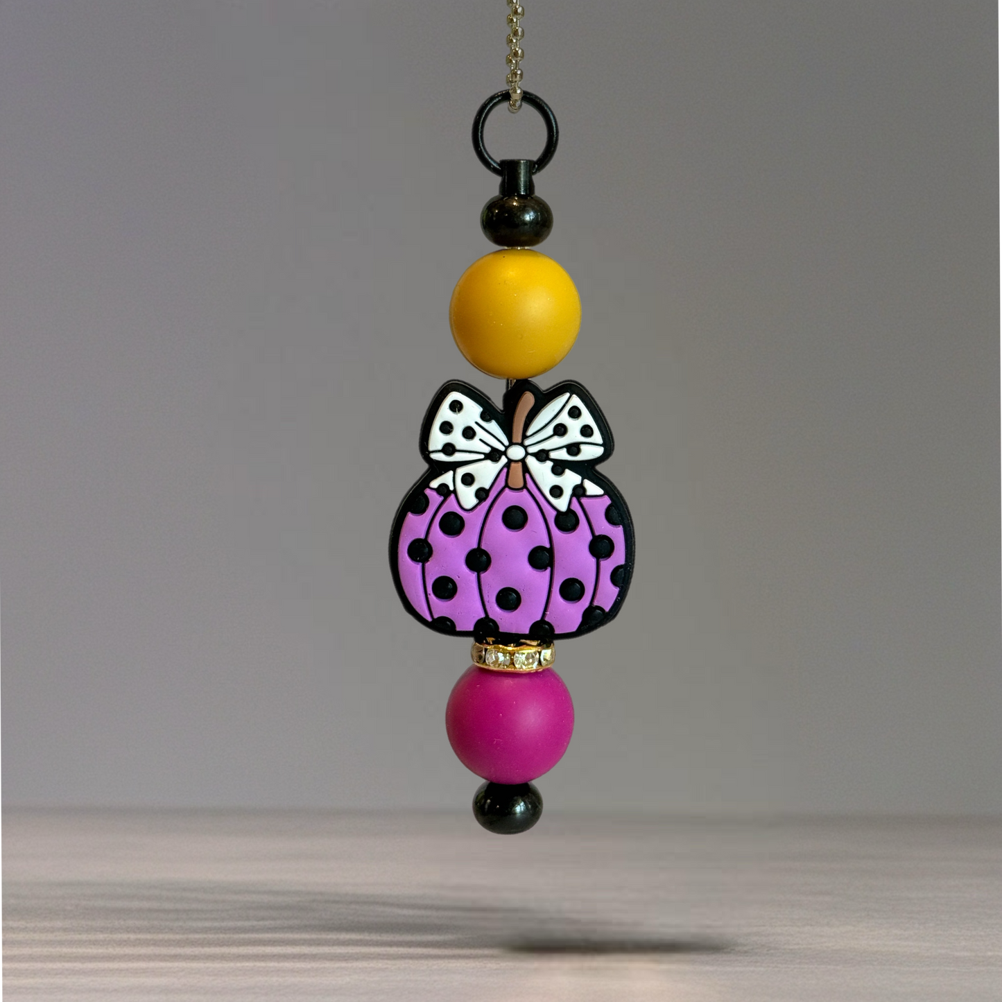 Polka Dot Pumpkin Charm - Tumbler Handle Charm