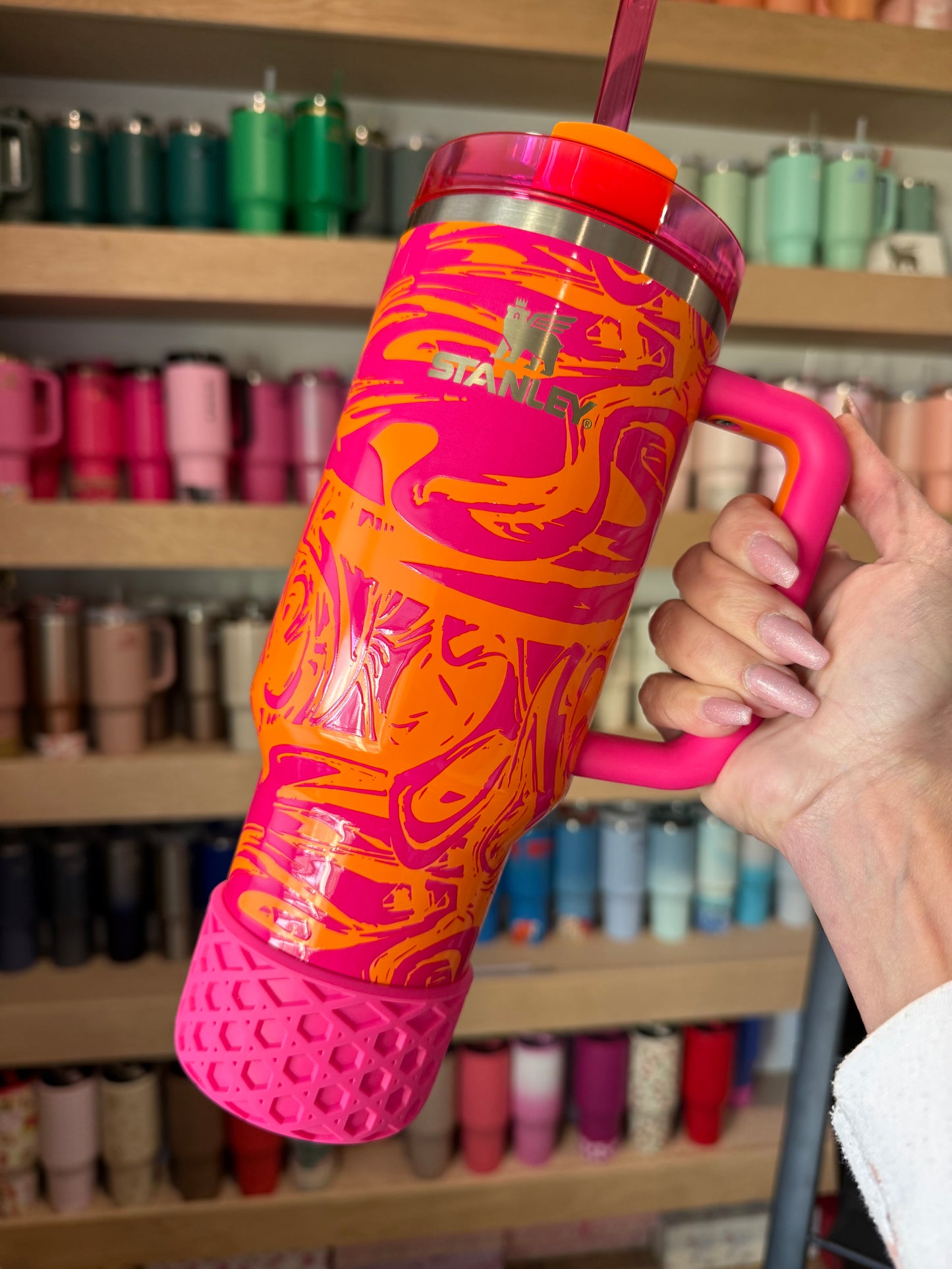 WAFFLE Electric Pink Tumbler Boot -fits 20-40oz NEW!