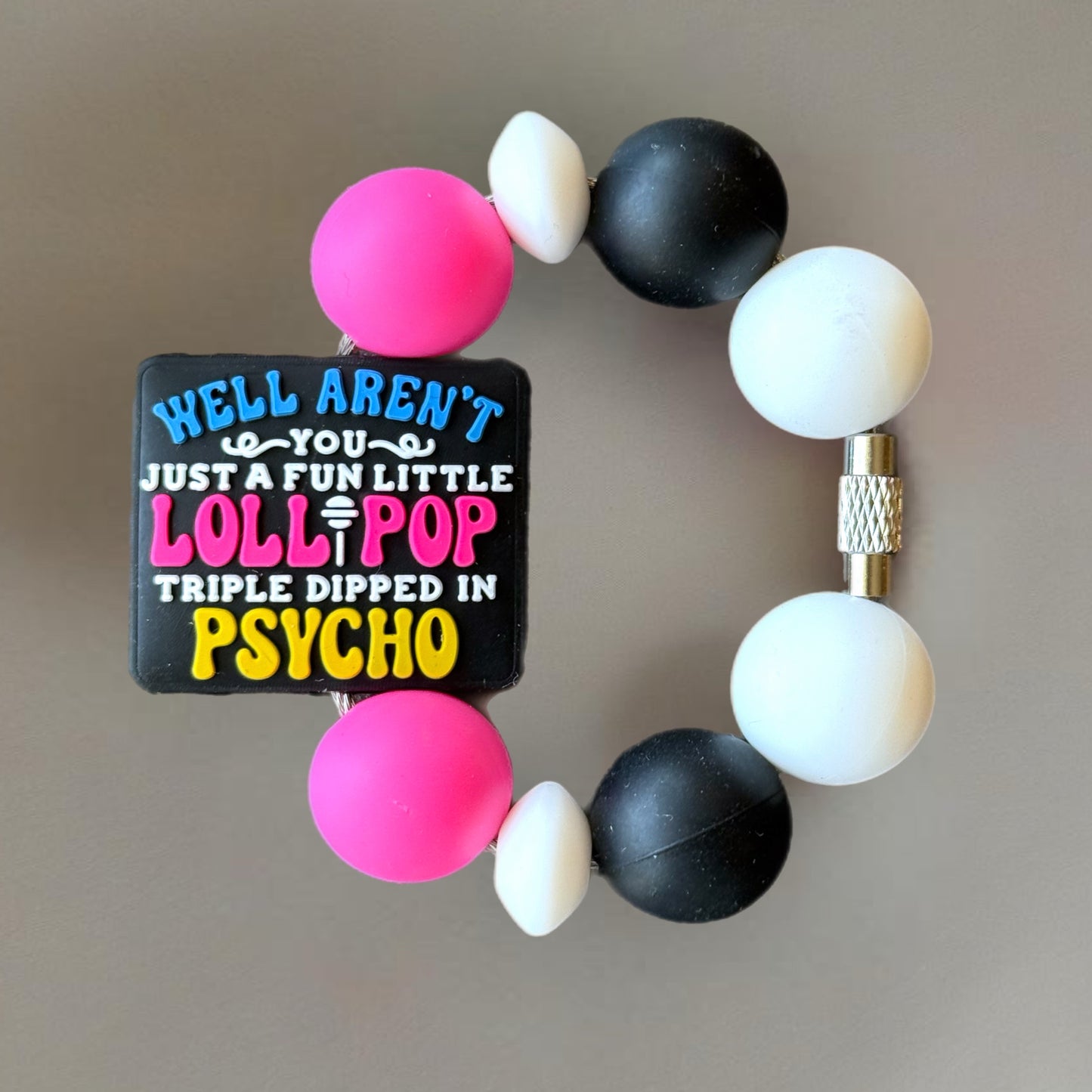 Psycho Lollipop Handle Bracelet - Tumbler Handle Charm