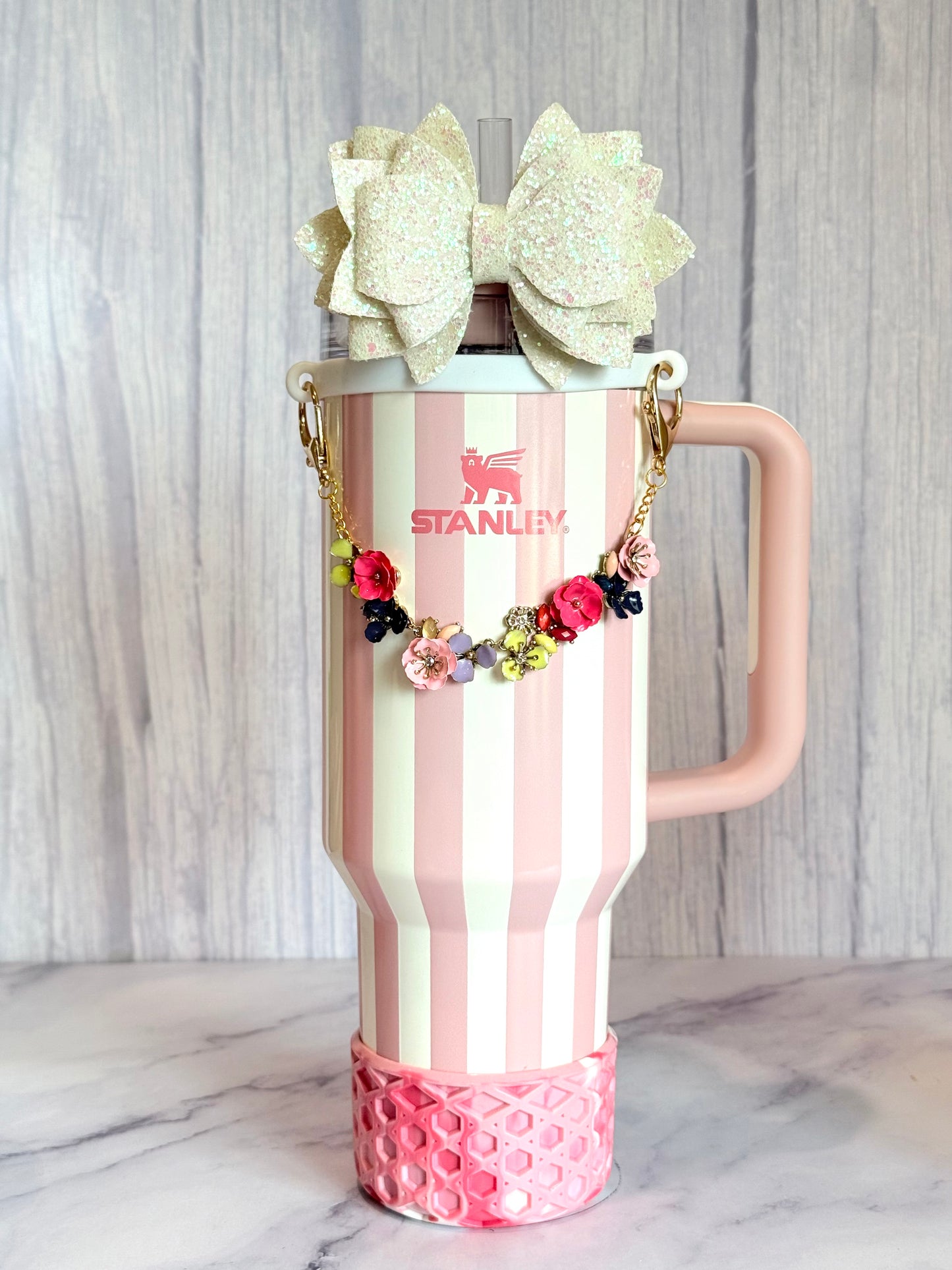 Floral Deluxe Tumbler Charm Necklace