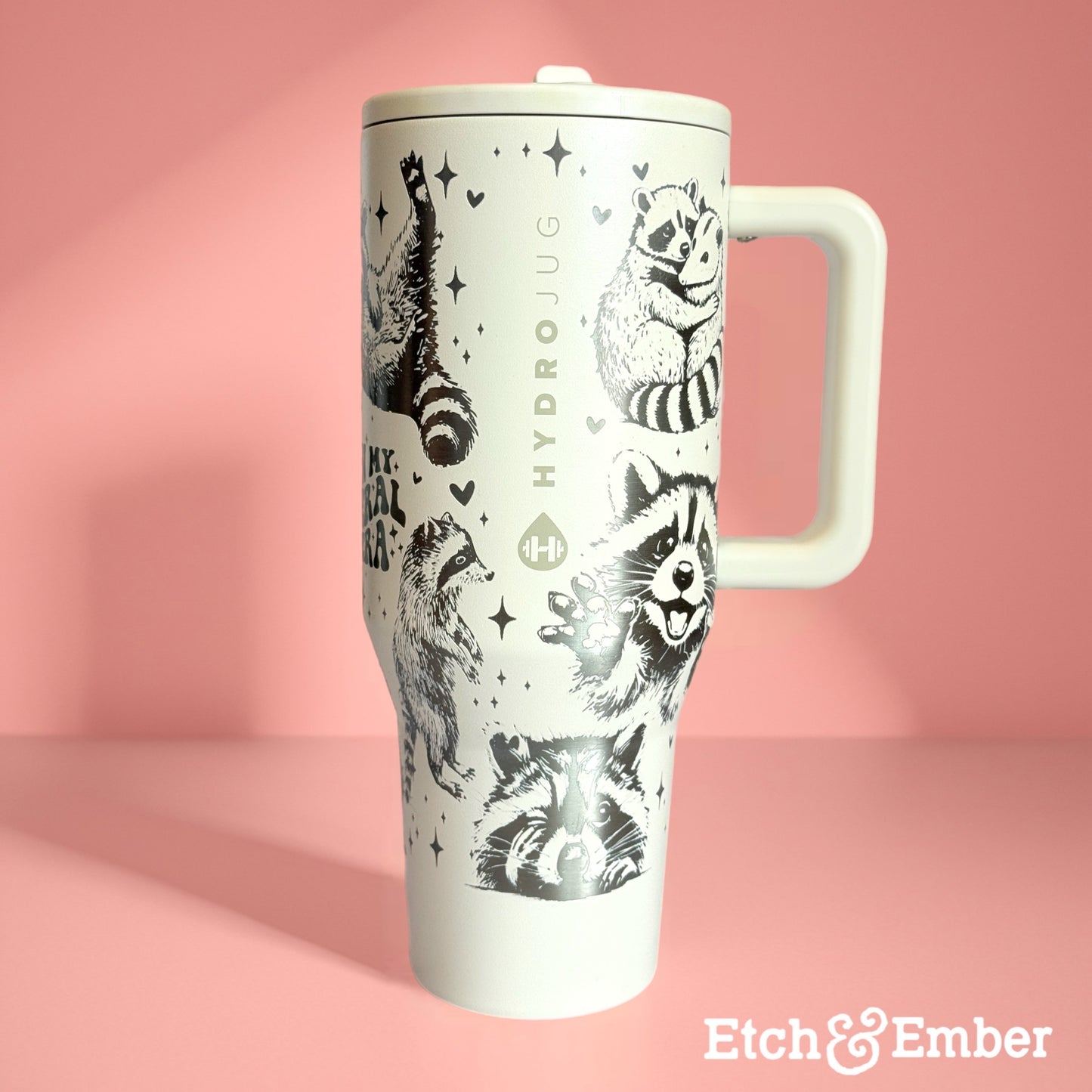 Cream Custom Engraved Hydrojug 40 oz - In My Feral Era