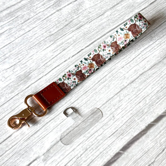 Phone Wrist Strap Keychain with Tether Tab - HIGHLAND COW