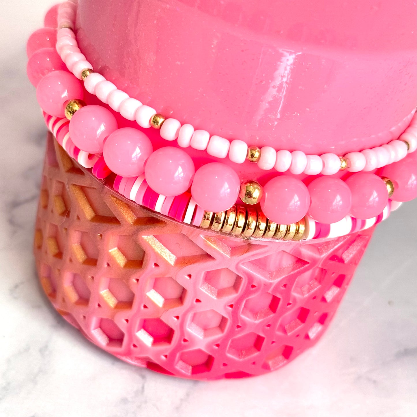 Pretty in Pink Tumbler Bracelet Stack -fits 30-40oz