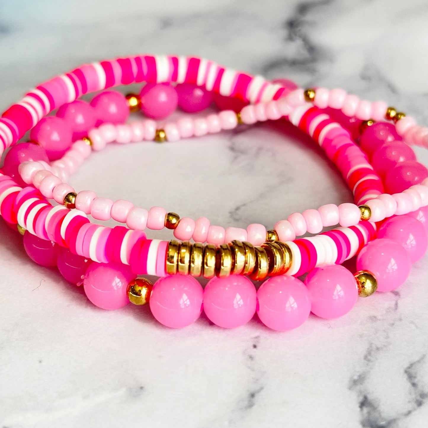 Pretty in Pink Tumbler Bracelet Stack -fits 30-40oz