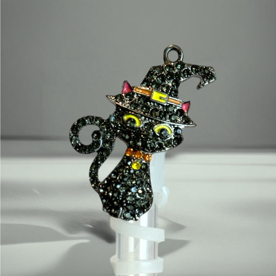 Midnight Mischief Kitty Deluxe Straw Topper