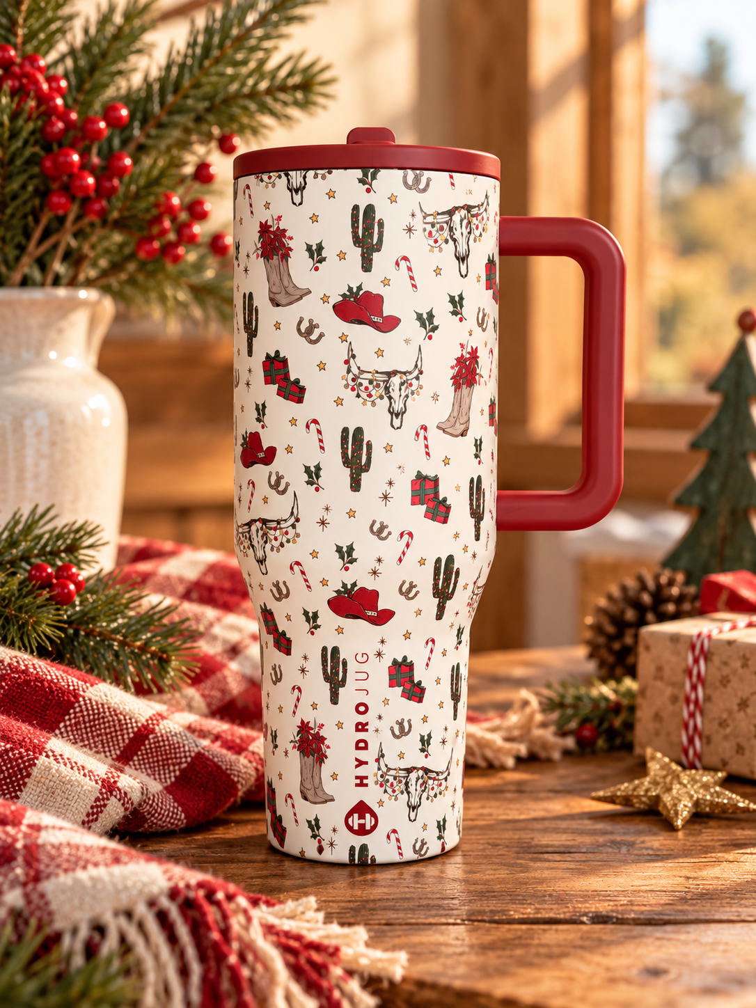 HydroJug Traveler- Cowboy Christmas 32oz