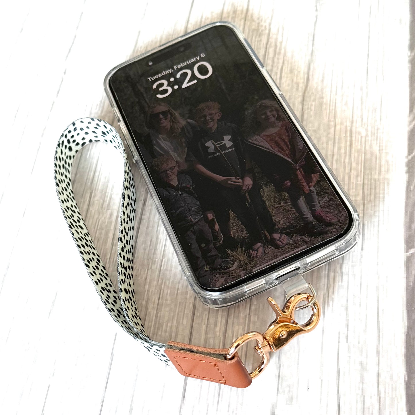 Phone Wrist Strap Keychain with Tether Tab - HIGHLAND COW