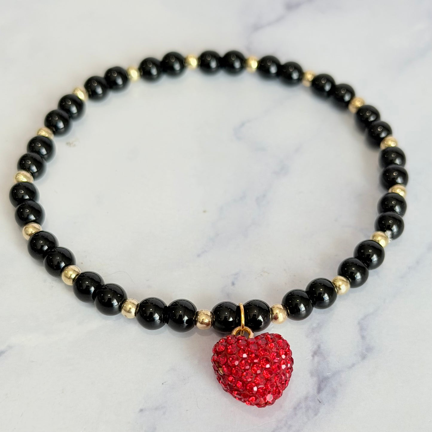 Red Bling Heart Tumbler Bracelet