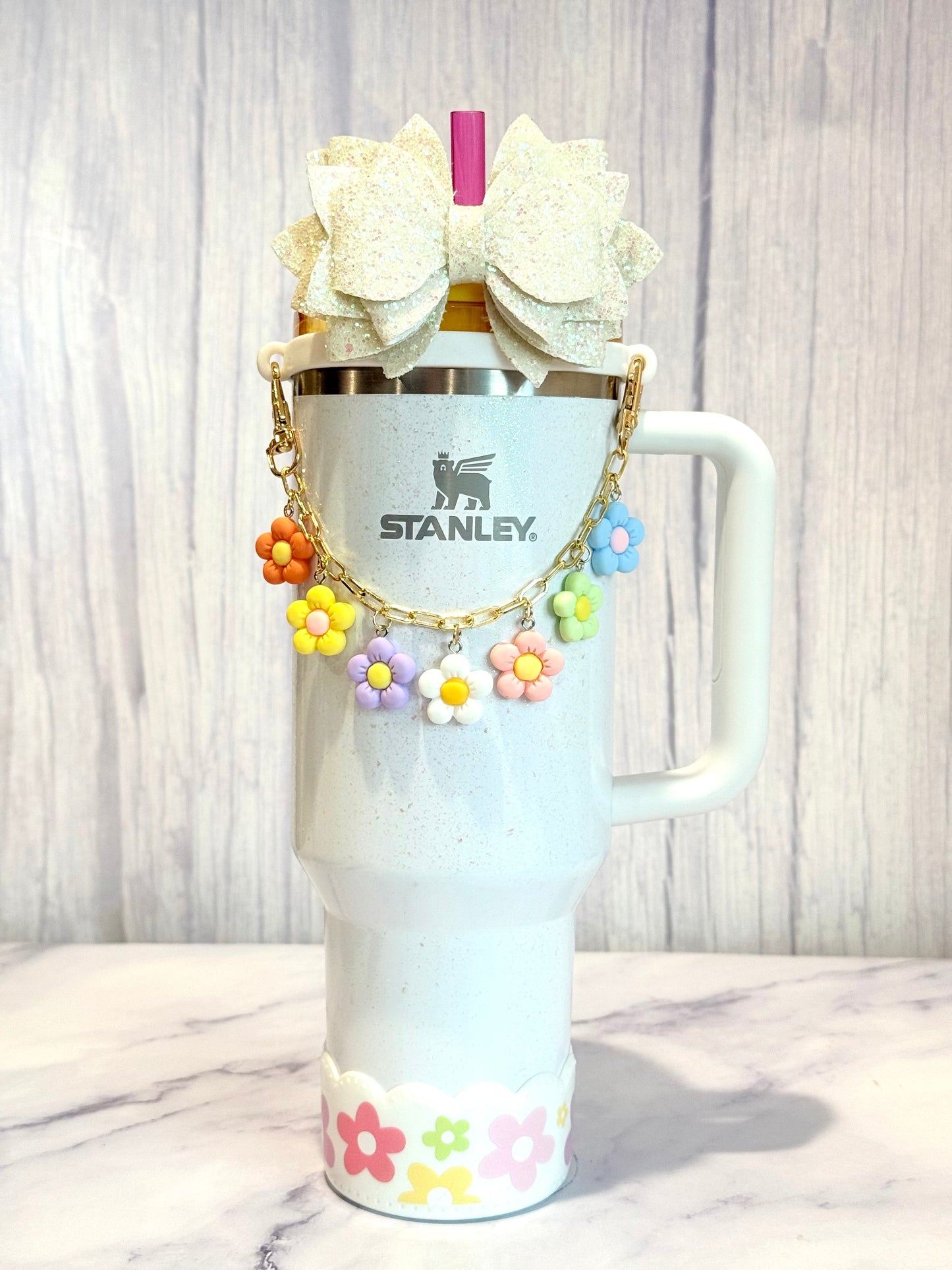 Spring Daisy Deluxe Tumbler Charm Necklace