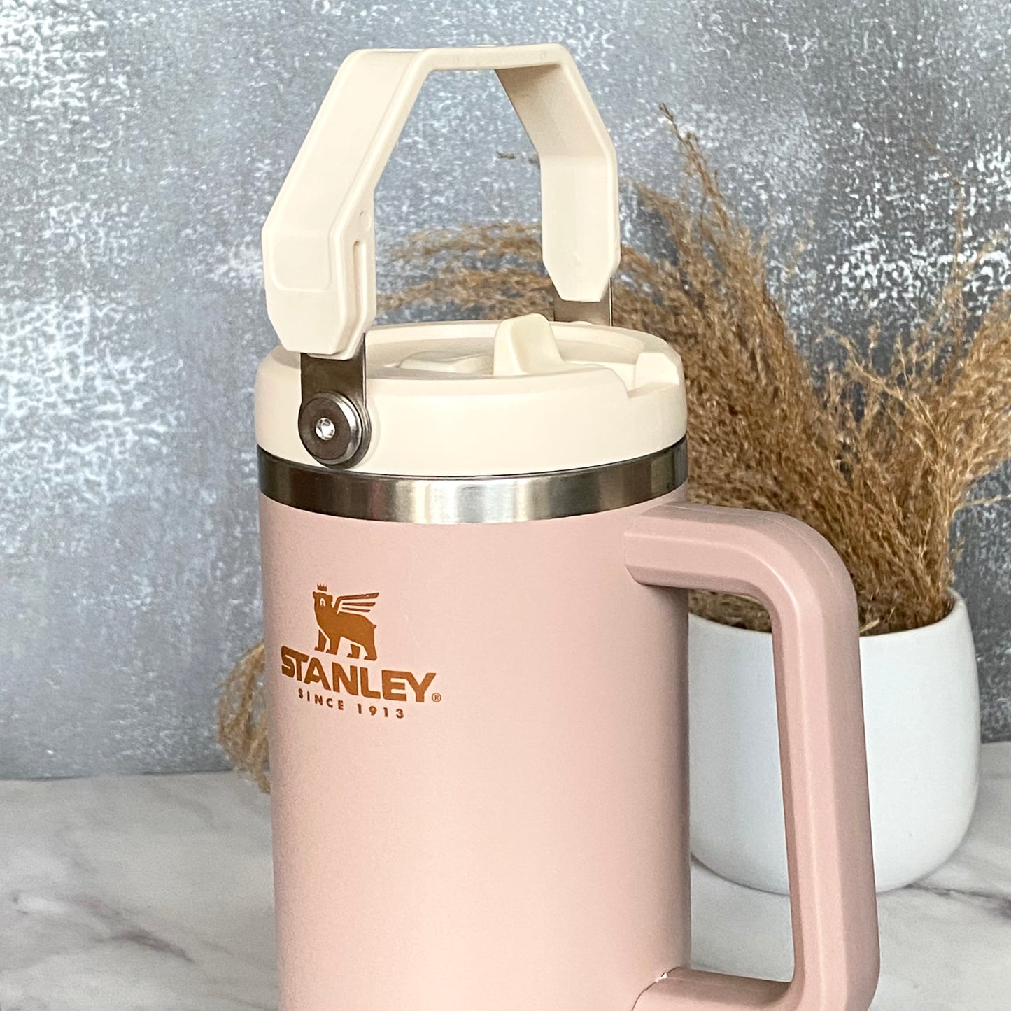 Flip Top Lid for 40oz Stanley Quenchers with removeable Handle, pink, cream, blue
