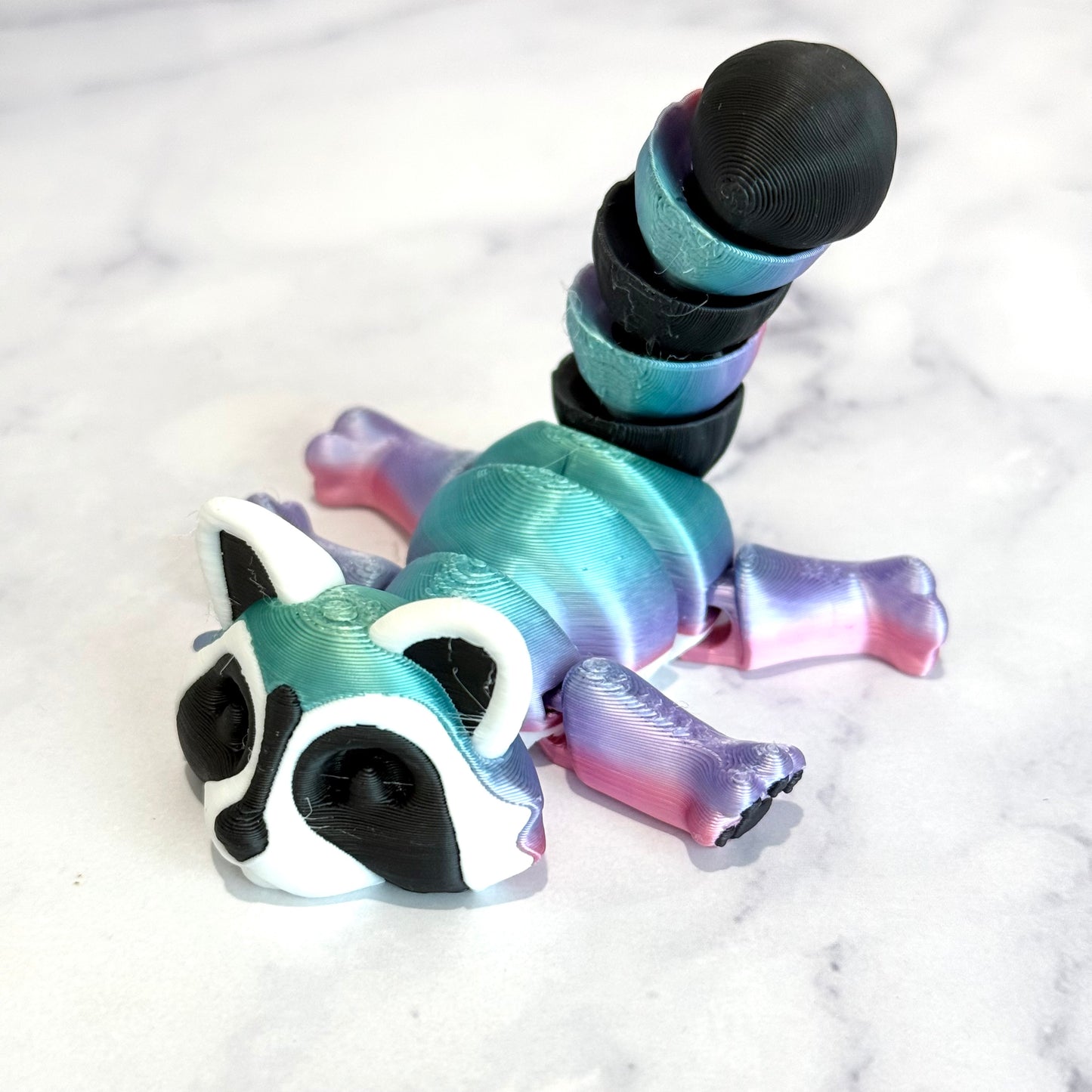 Colorful TRASH PANDA ‘Ricky’ Raccoon 3D Deluxe Charm - Tumbler Handle Charm