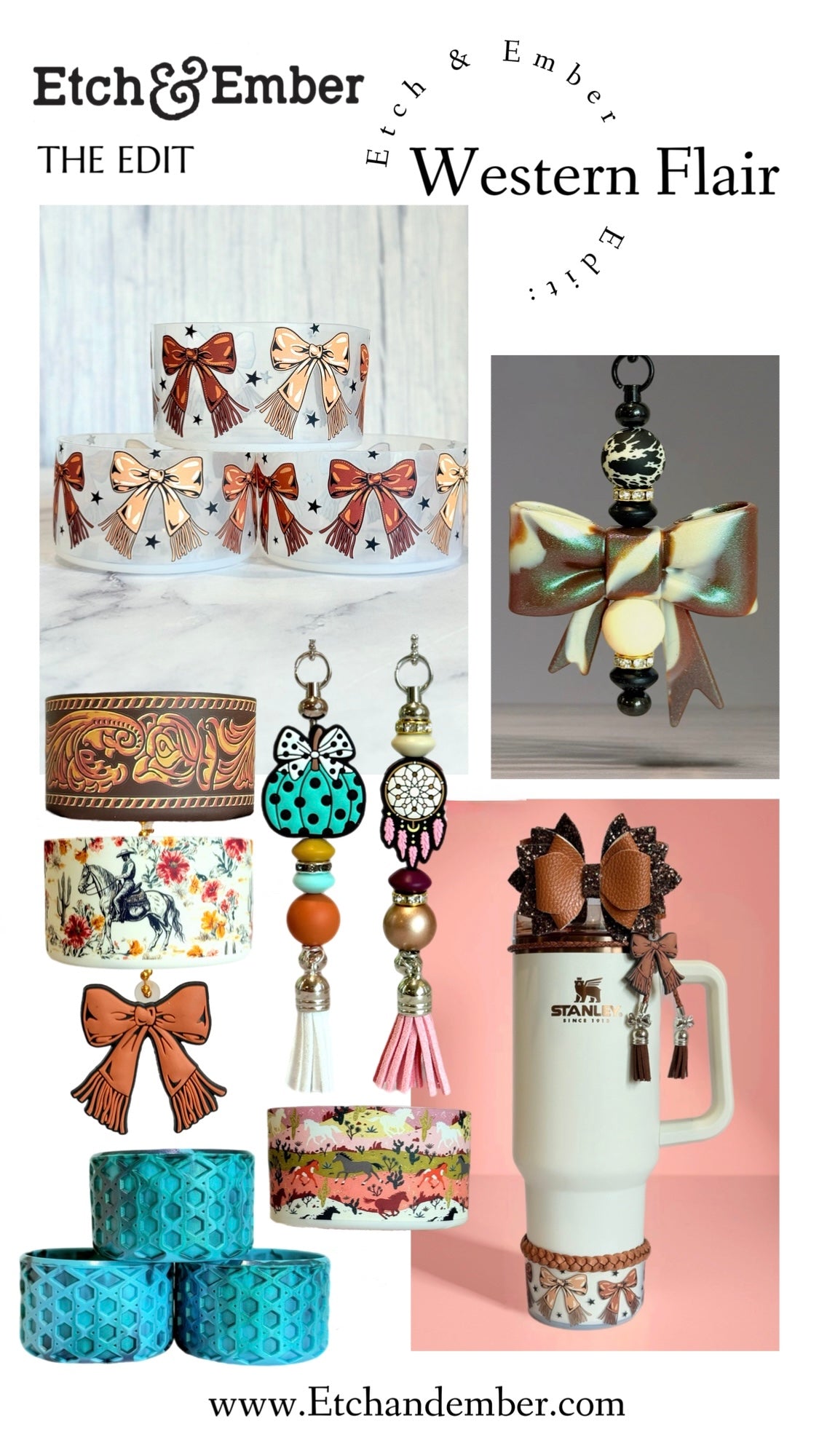 Rust Aztec 3D Bow Straw Topper