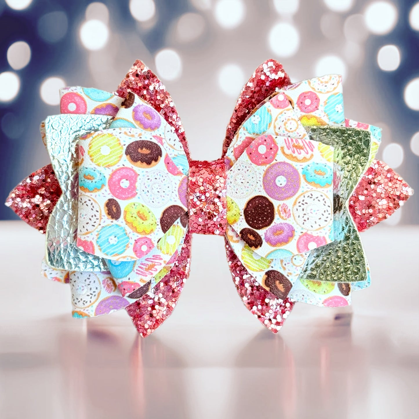 Donut Glitter Tumbler Bow