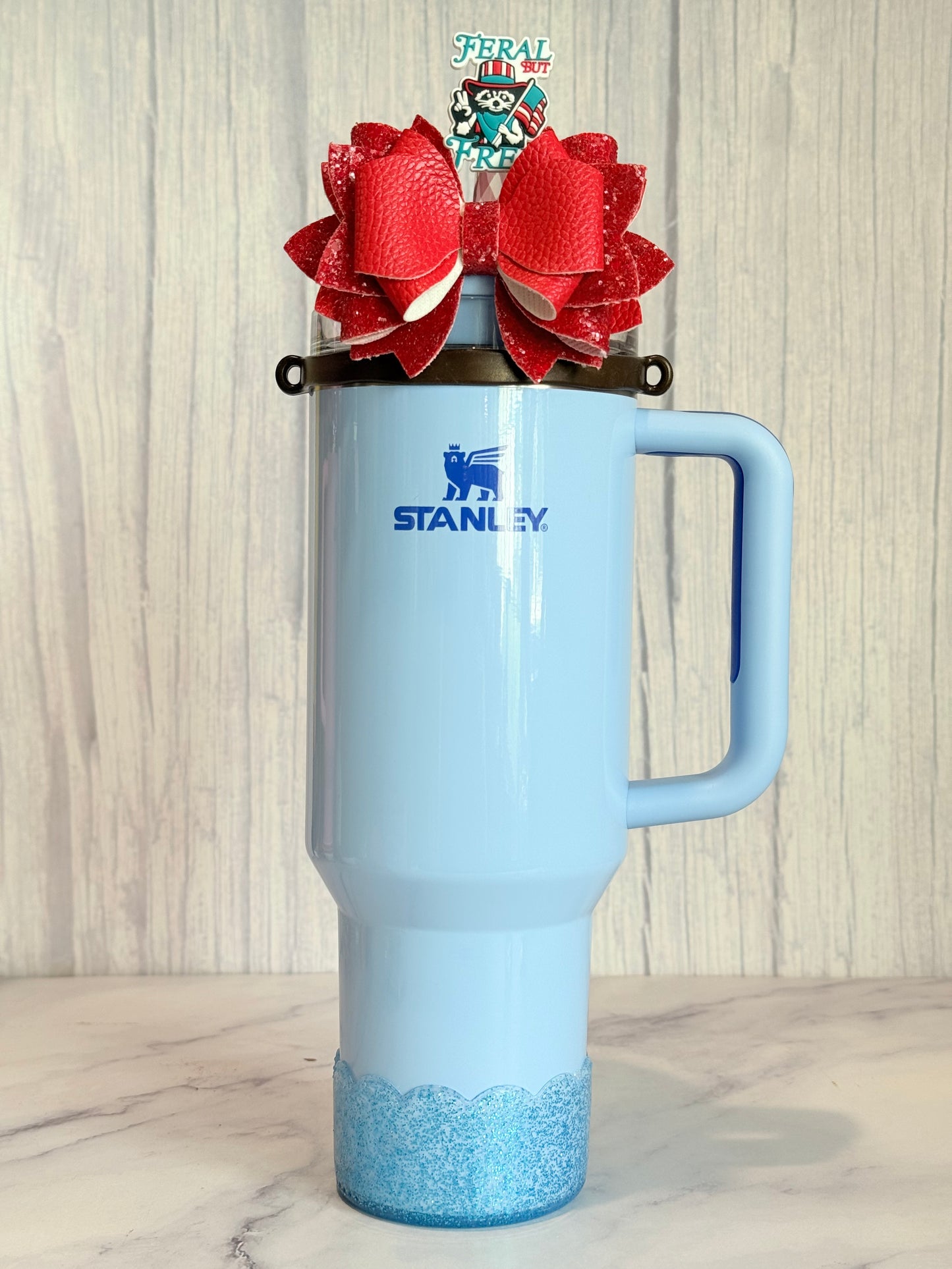 Blue Glitter Scalloped Tumbler Boot -fits 20-40oz