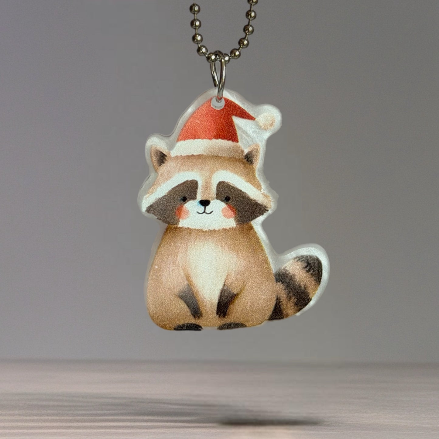 Sweet Raccoon Christmas Charm - Tumbler Handle Charm