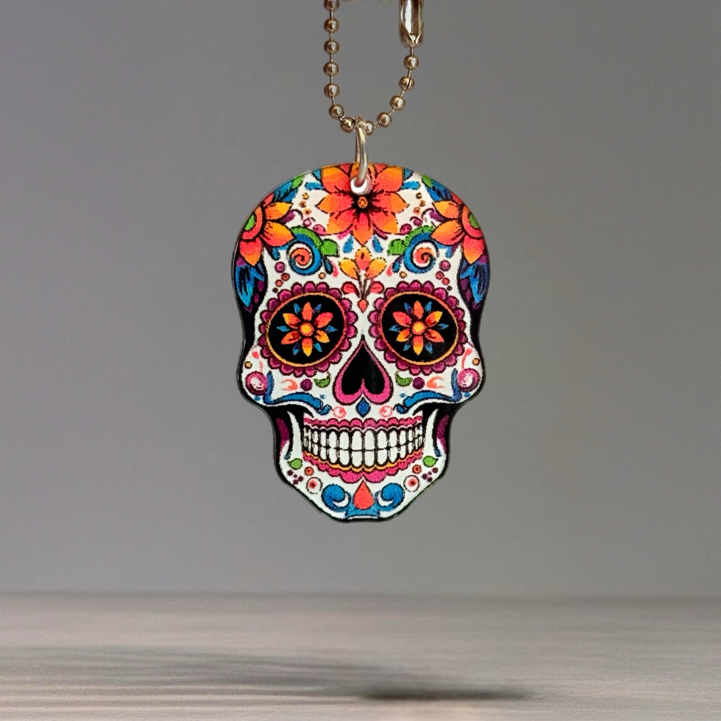 Sugar Skull Skeleton Charm - Tumbler Handle Charm