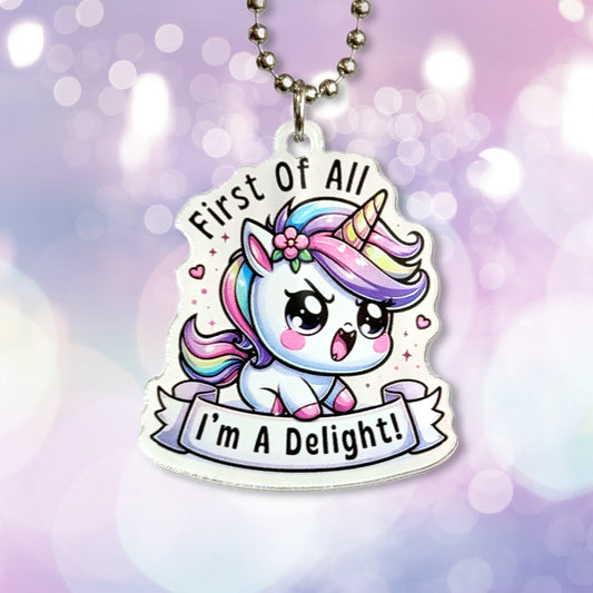 I’m A Delight Unicorn Charm - Tumbler Handle Charm