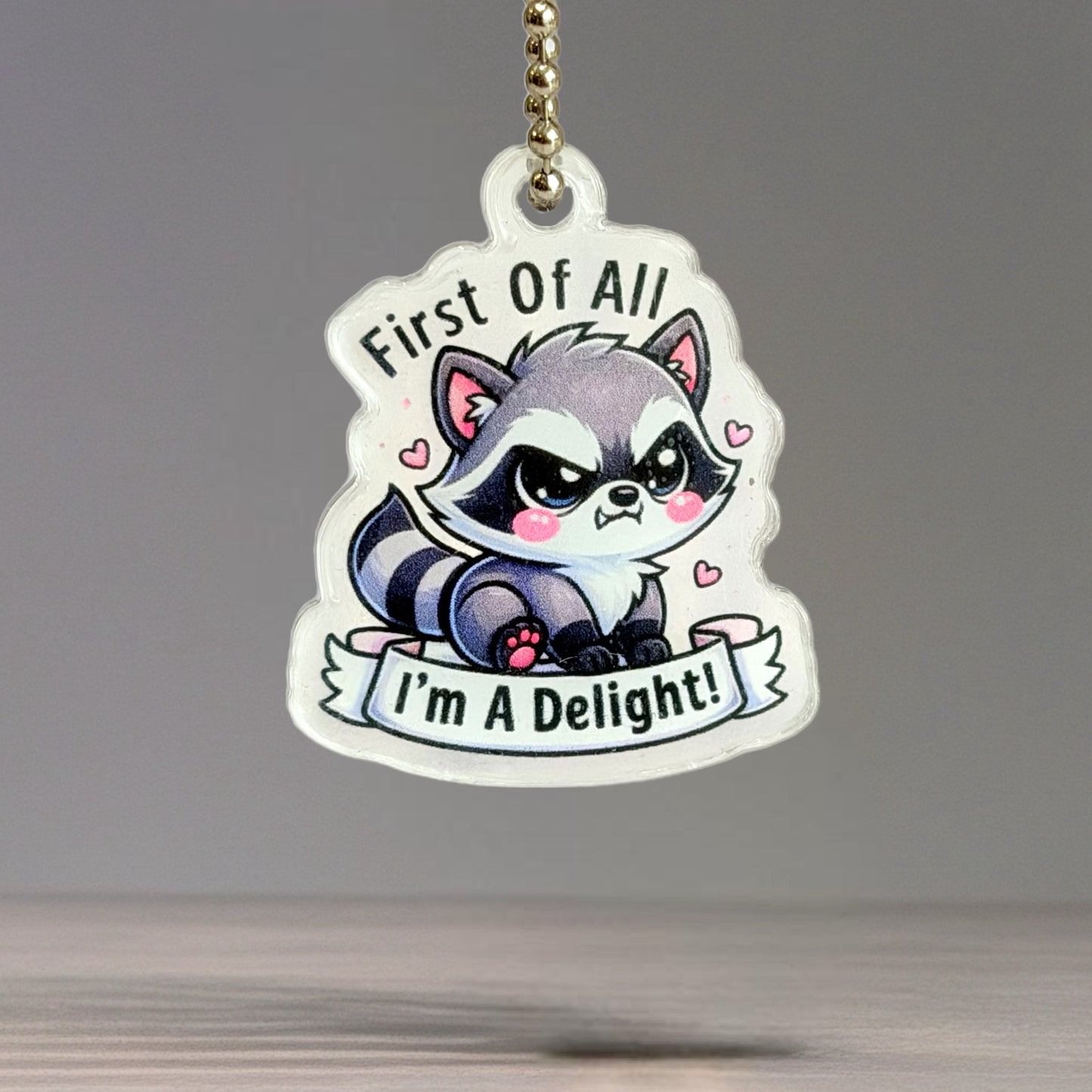 Delightful Raccoon Charm - Tumbler Handle Charm