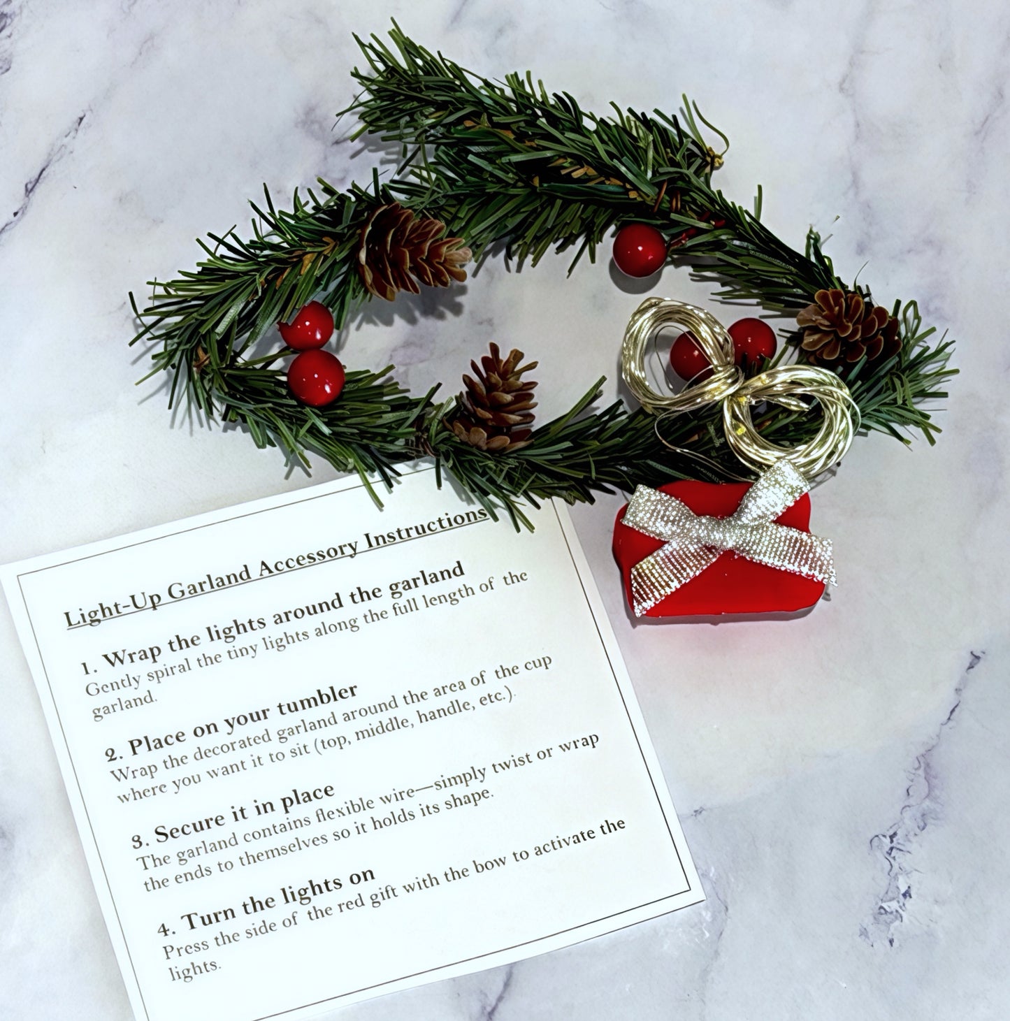 Light Up Christmas Garland Tumbler Bracelet