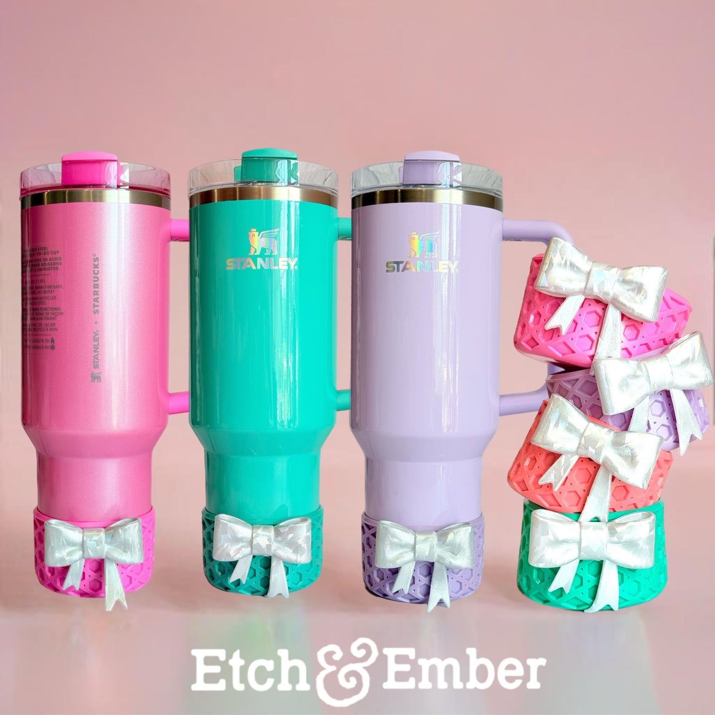 Pucker Peach Coquette WAFFLE Tumbler Boot -fits 20-40oz