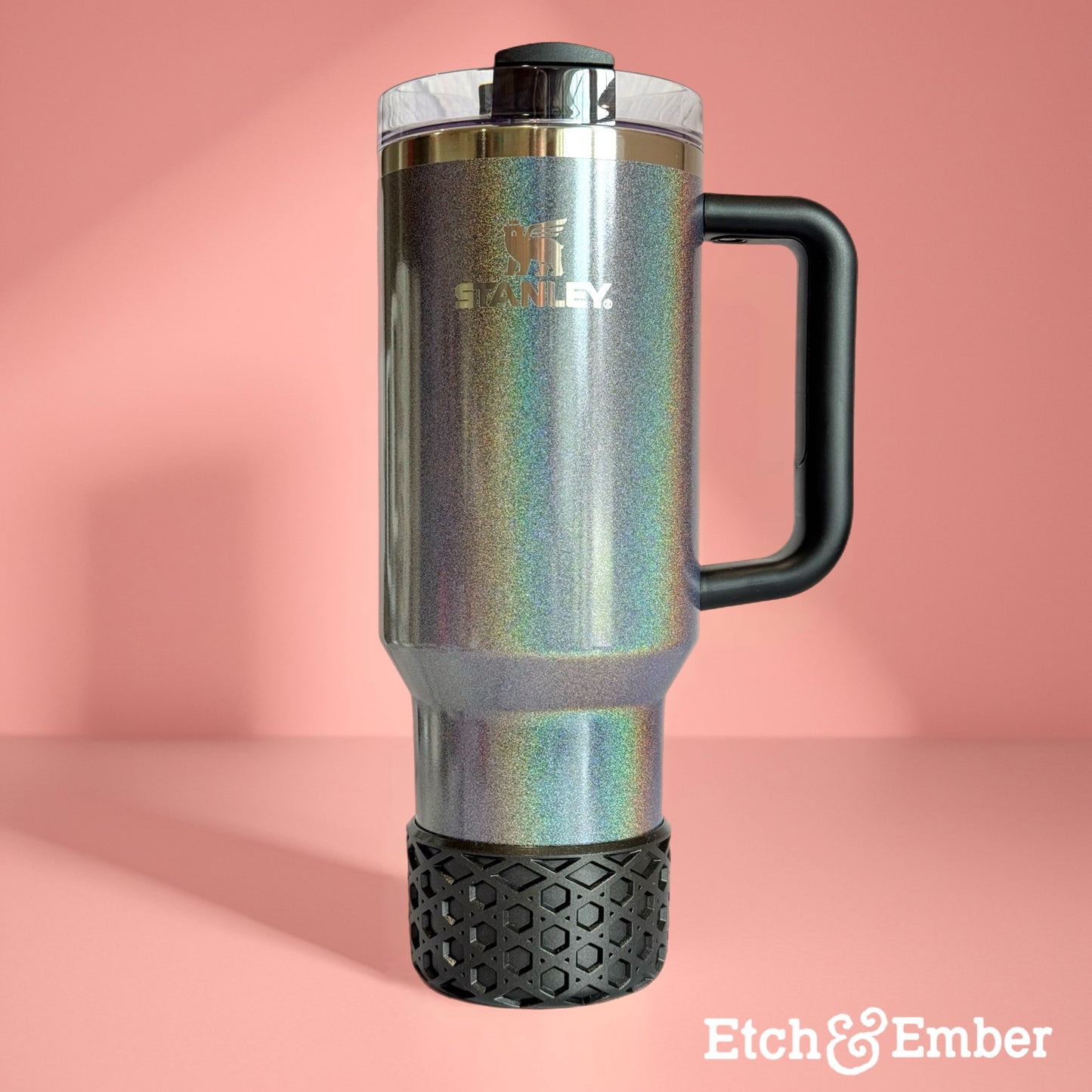 Onyx Shimmer Metallic Waffle Tumbler Boot -Fall fits 20-40oz