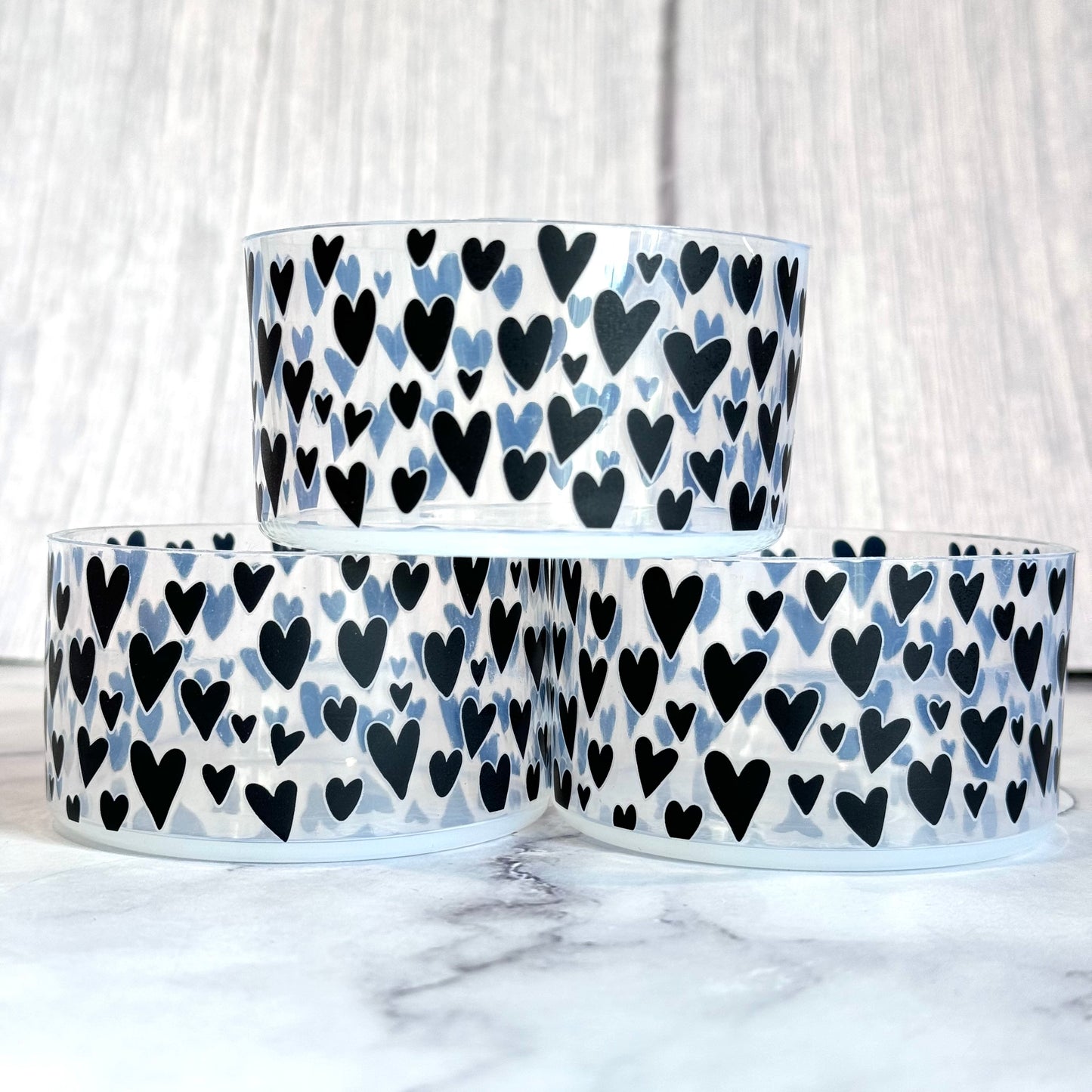 Clear Black Hearts Tumbler Boot -fits 20-40oz New!