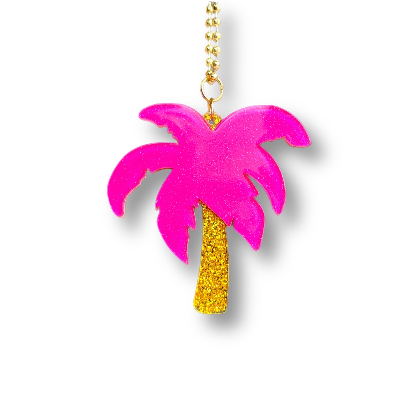 PINK PALM TREE Charm - Tumbler Handle Charm