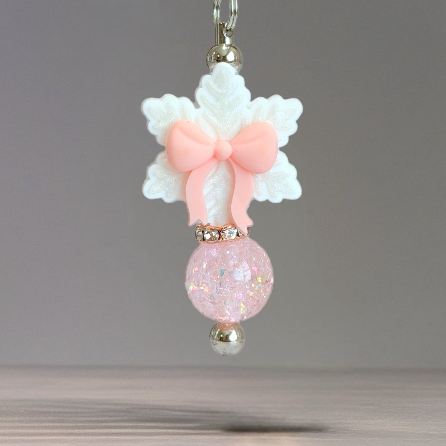 Snowflake Bow Charm - Tumbler Handle Charm