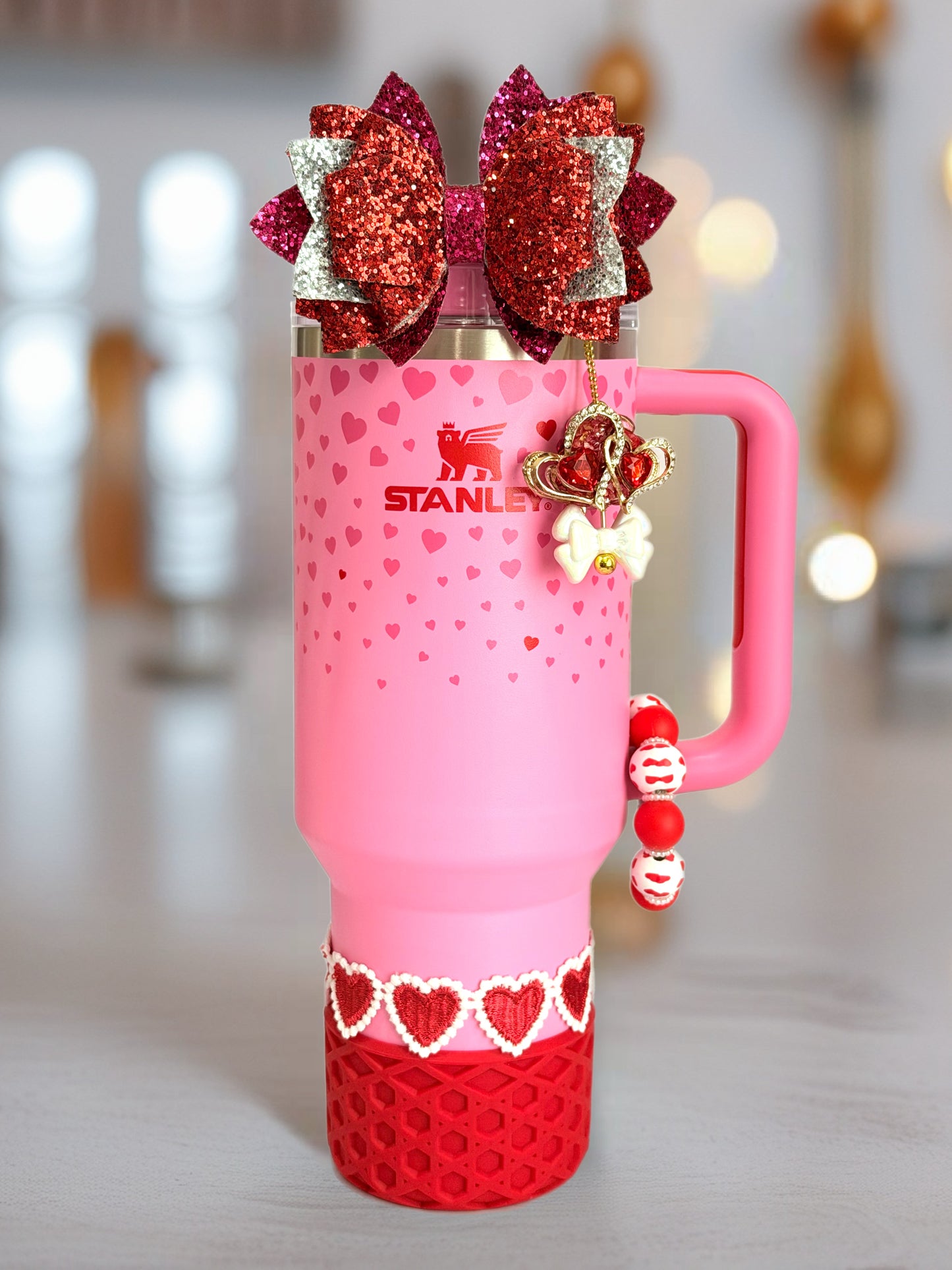 Red Hearts Tumbler Bracelet