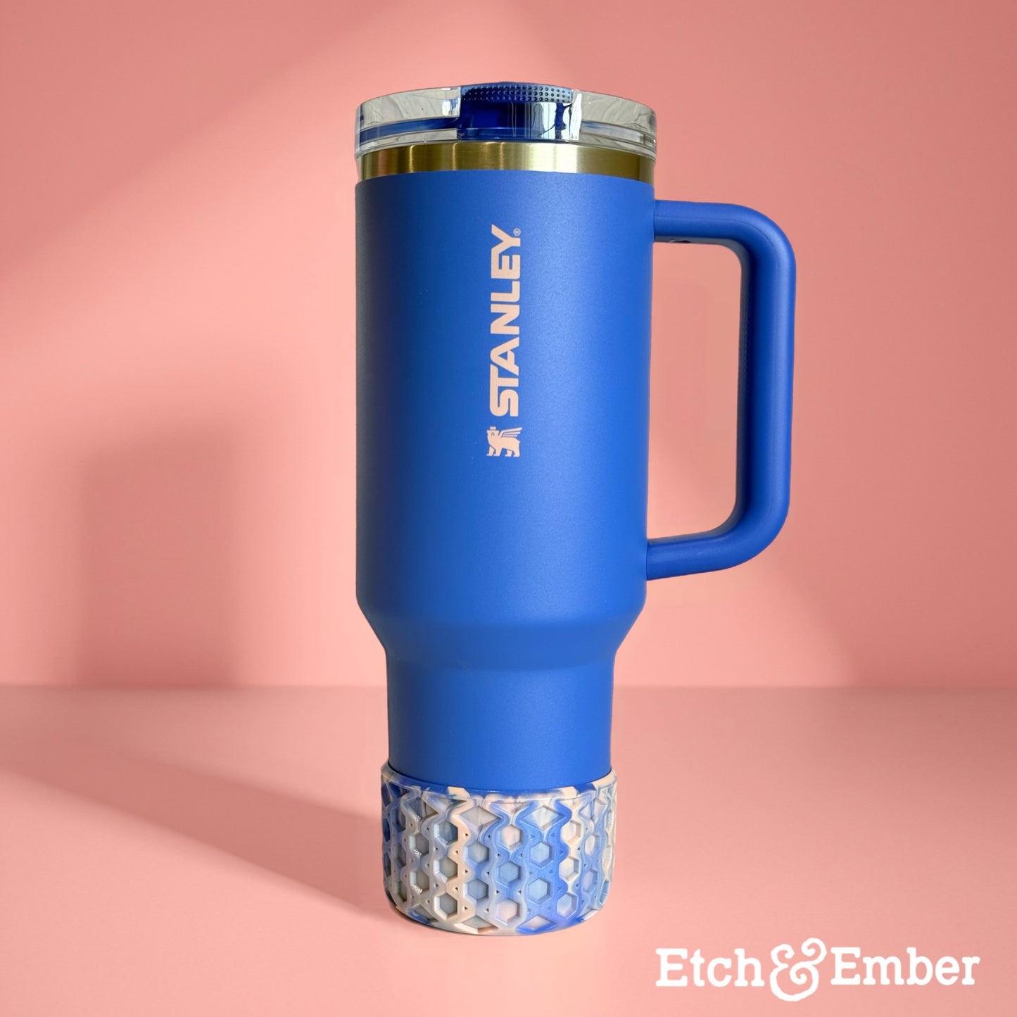 Royal Blue Bliss Waffle Tumbler Boot -Fall fits 20-40oz