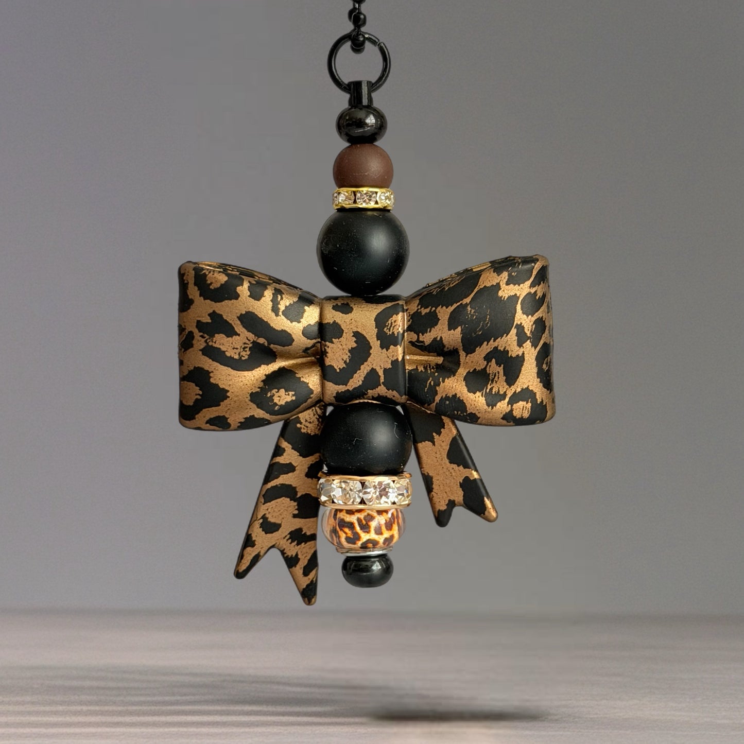 Leopard Luxe 3D Bow Charm - Tumbler Handle Charm