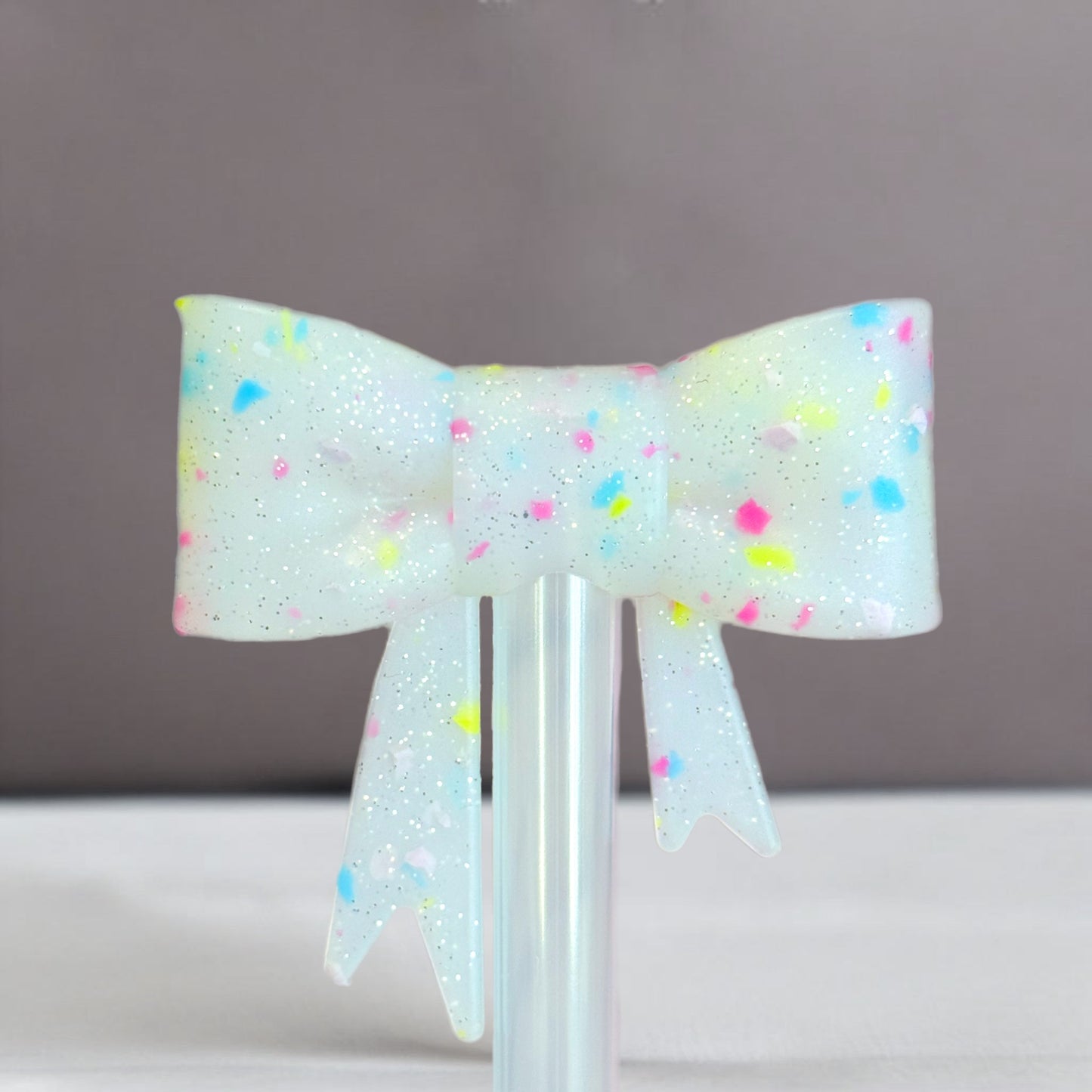 Sugar Sprinkle 3D Bow Straw Topper