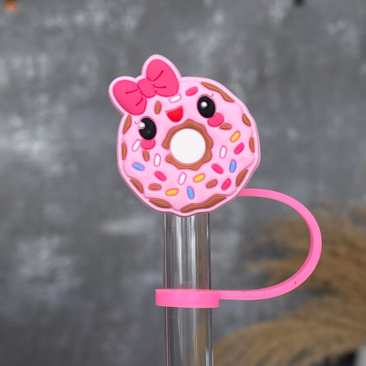 Donut Straw Topper- Pink