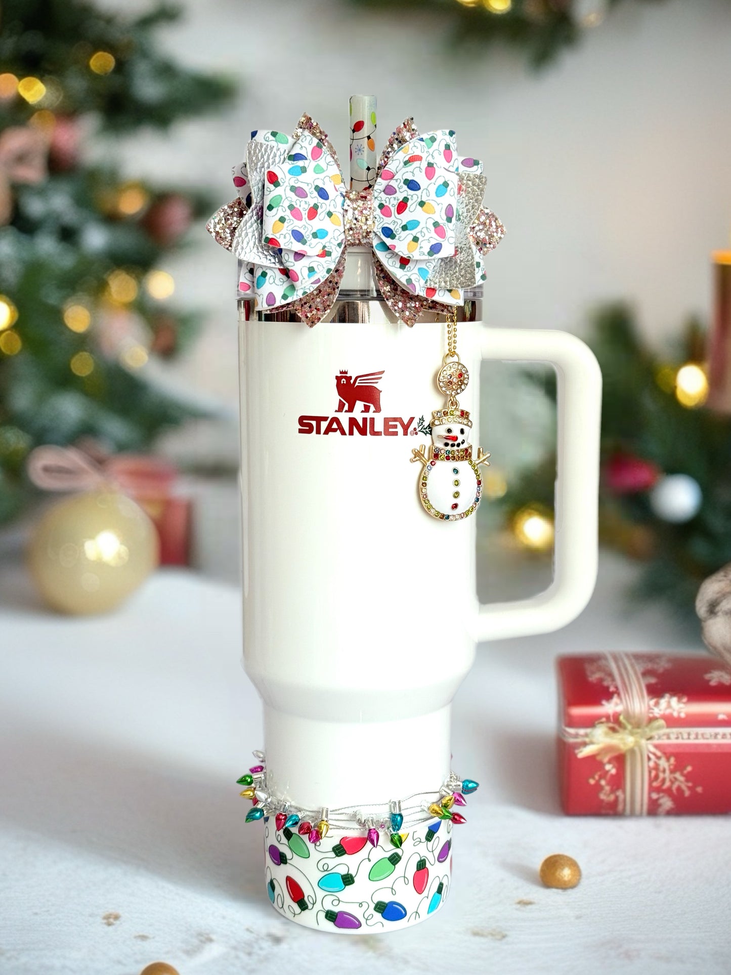 Bling Snowman Charm- Tumbler Handle Charm