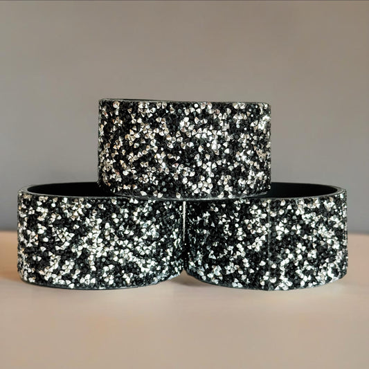 Black & Silver Druzy BLING Tumbler Boot -fits 40oz New!