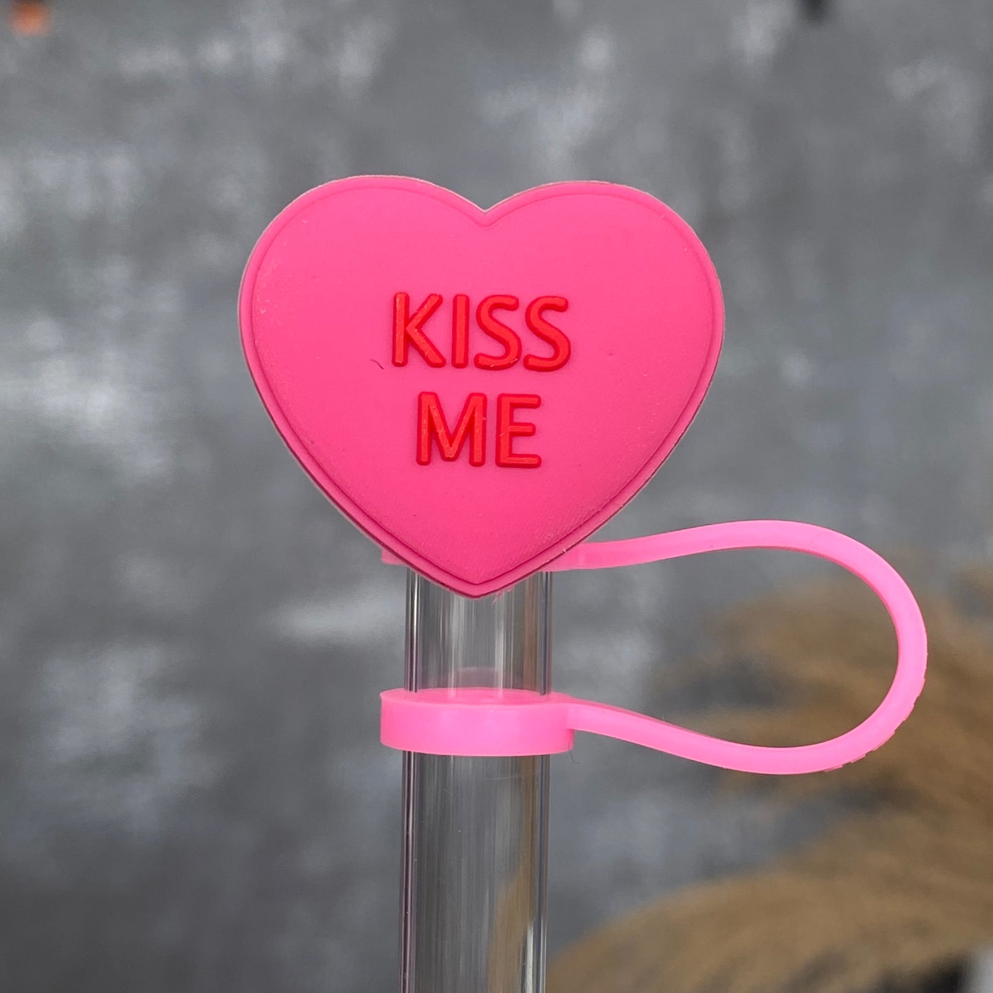 Conversation heart Straw Topper