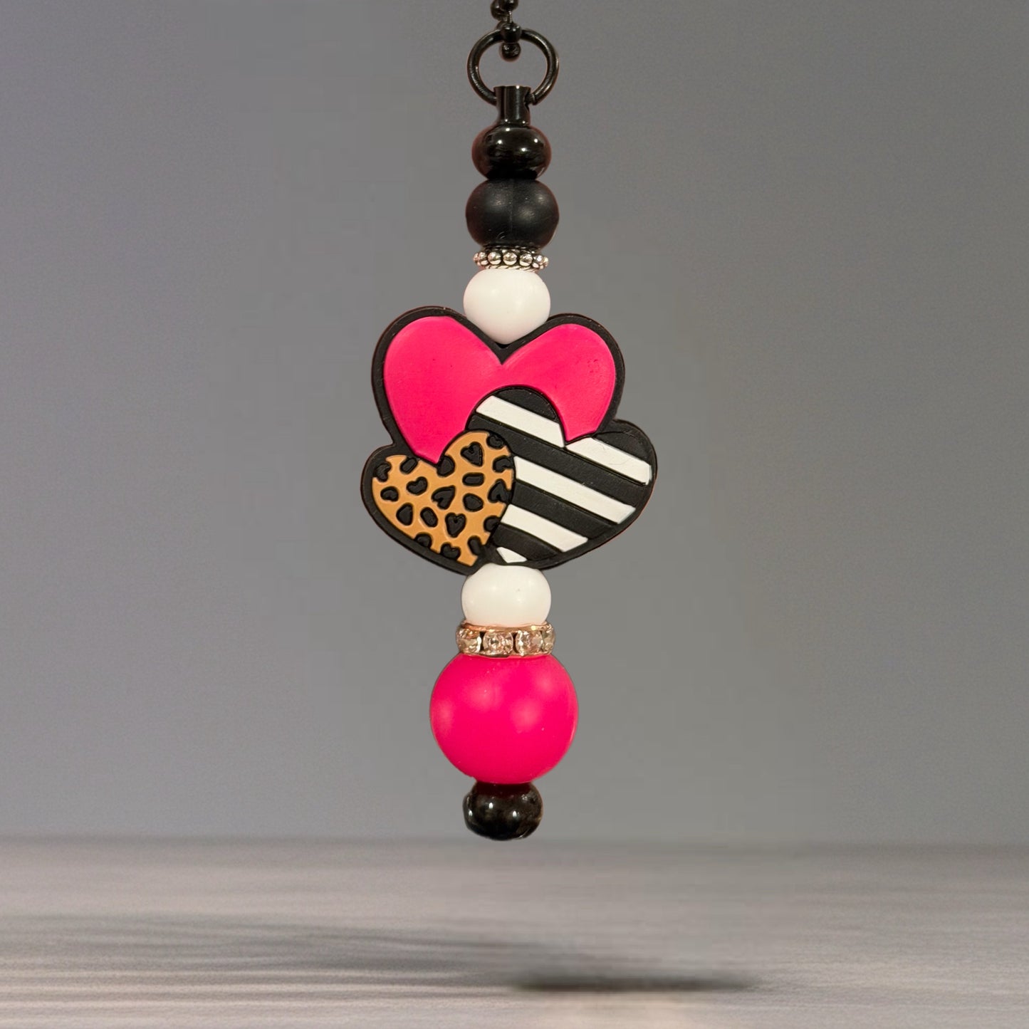 Cheetah Hearts Charm - Tumbler Handle Charm