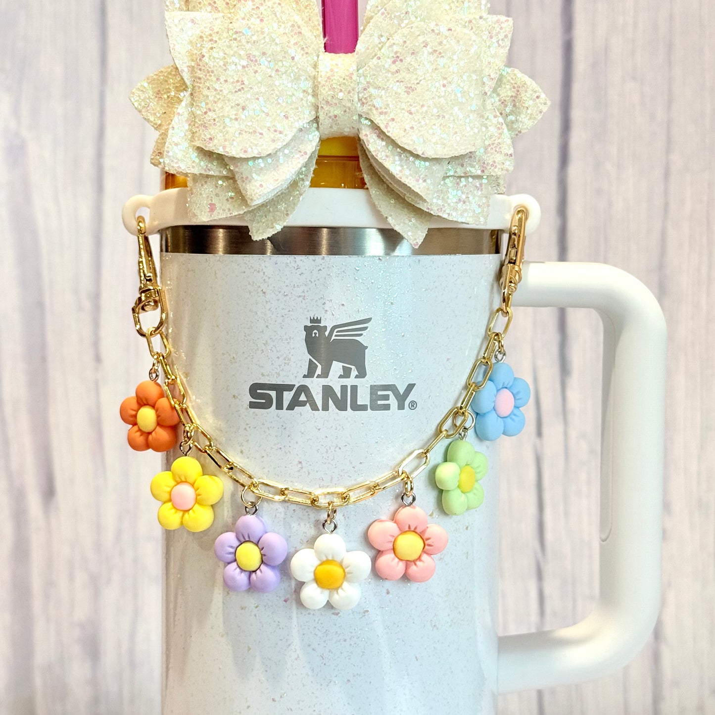 Spring Daisy Deluxe Tumbler Charm Necklace